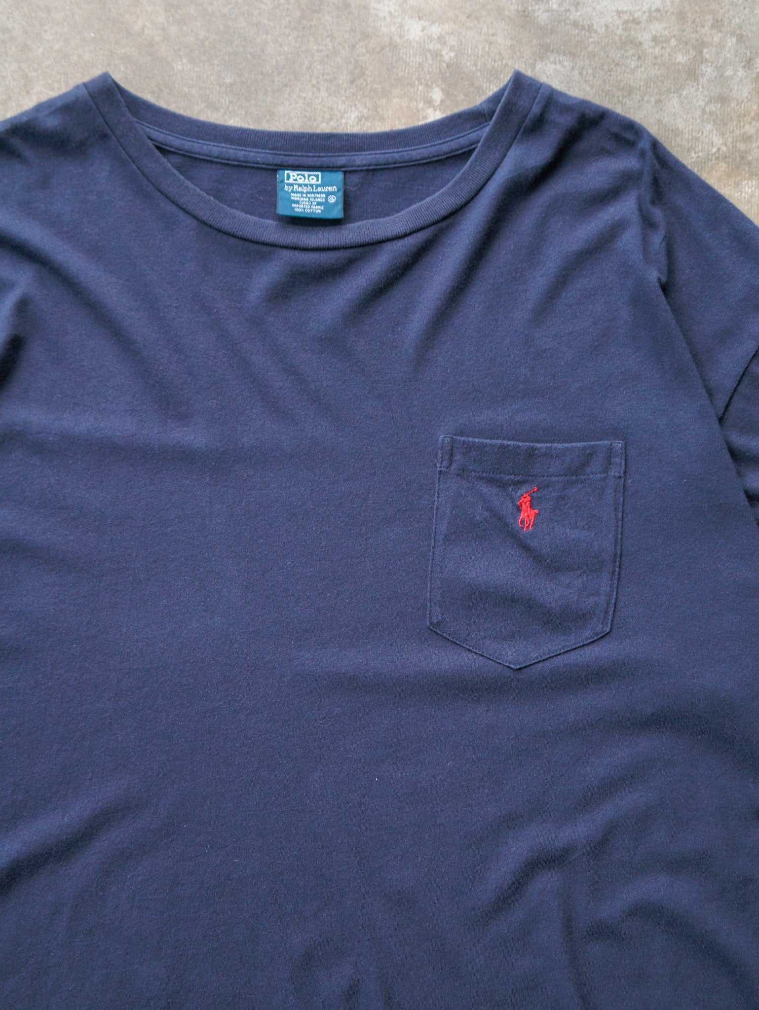 Vintage 90s Navy Polo Ralph Lauren Tee (XL)