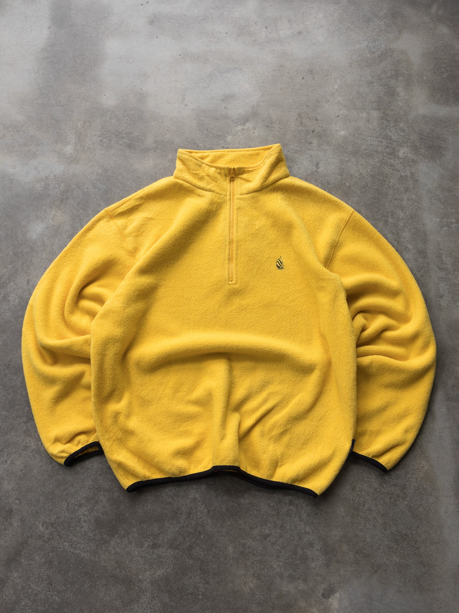 Vintage 90s Yellow Nautica 1/4 Zip Fleece Sweatshirt (L)