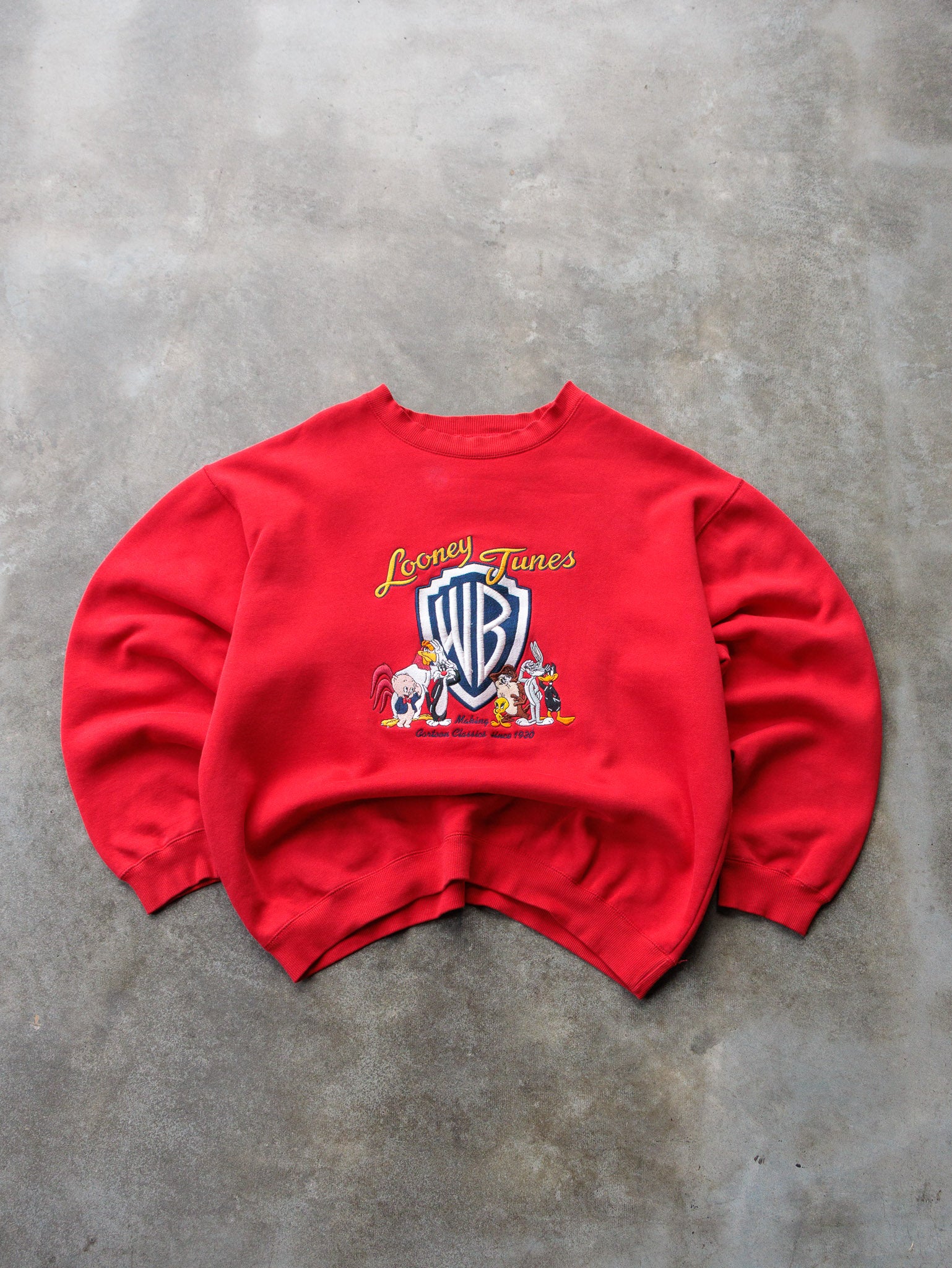 Vintage 90s Red Looney Tunes Sweatshirt (L)