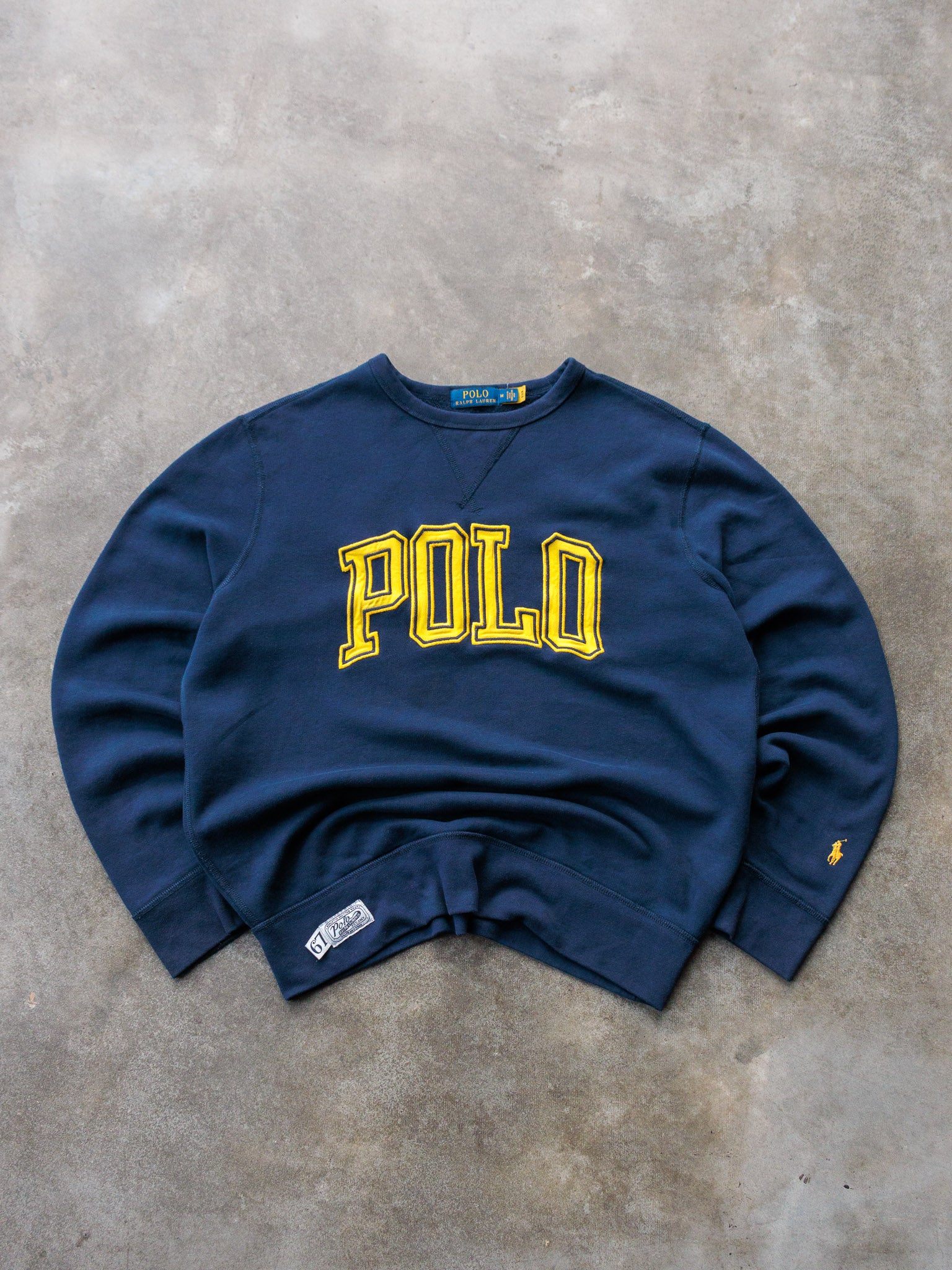 Vintage Navy Polo Ralph Lauren Sweatshirt (M)