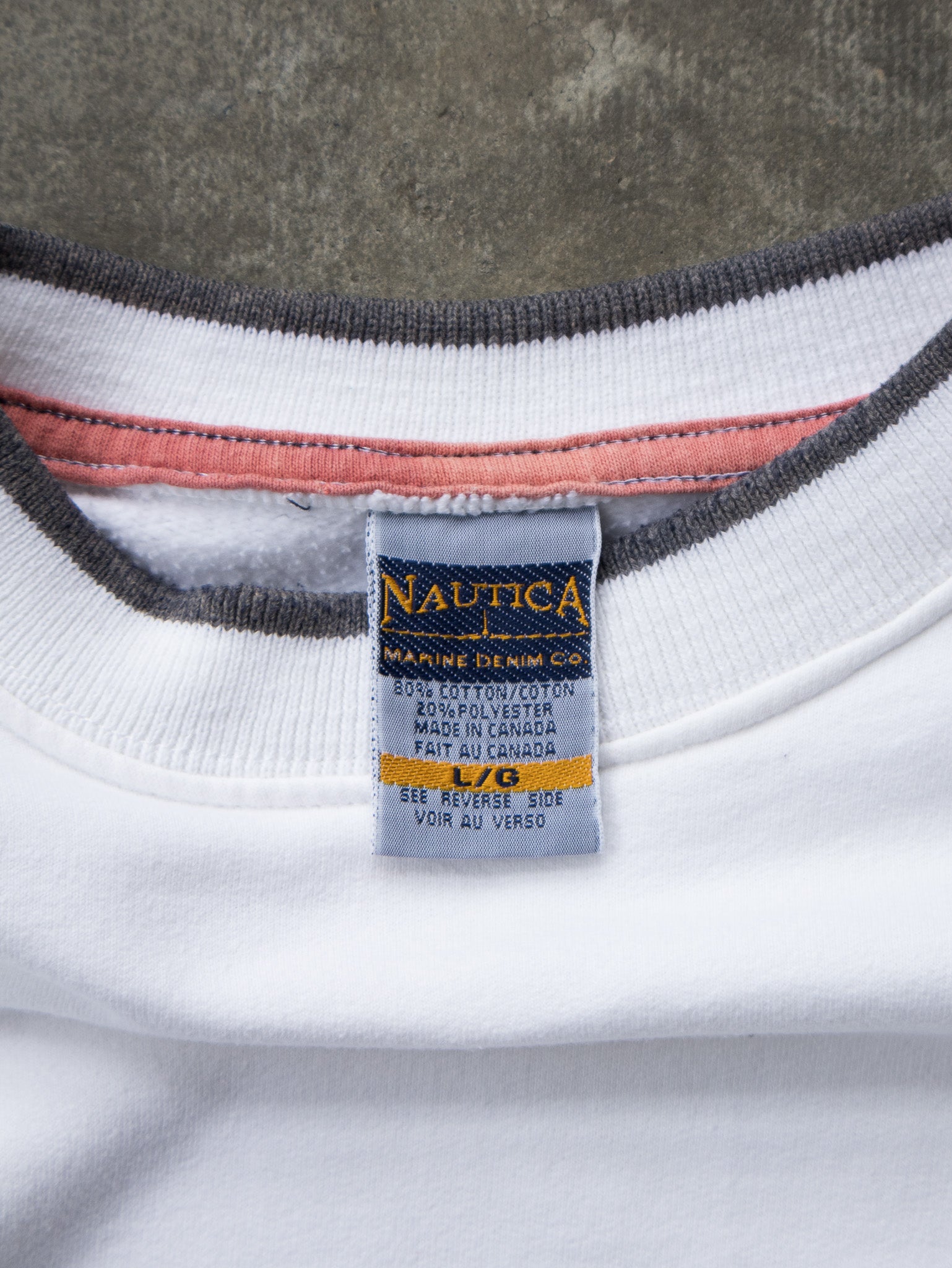 Vintage White Nautica Marine Denim Co. Sweatshirt (L)