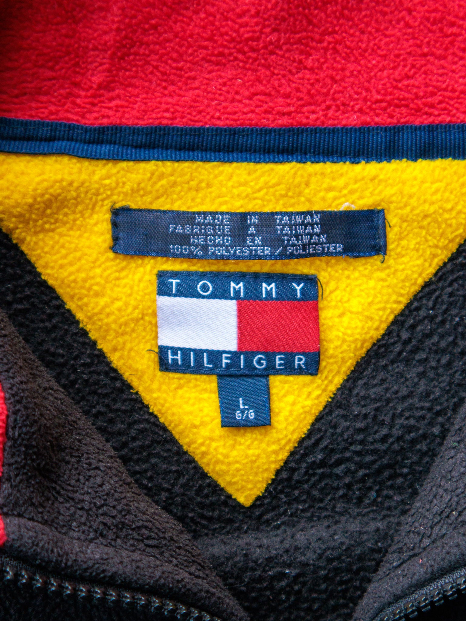 Vintage 90s Tommy Hilfiger Quarter Zip Fleece Sweatshirt (L)