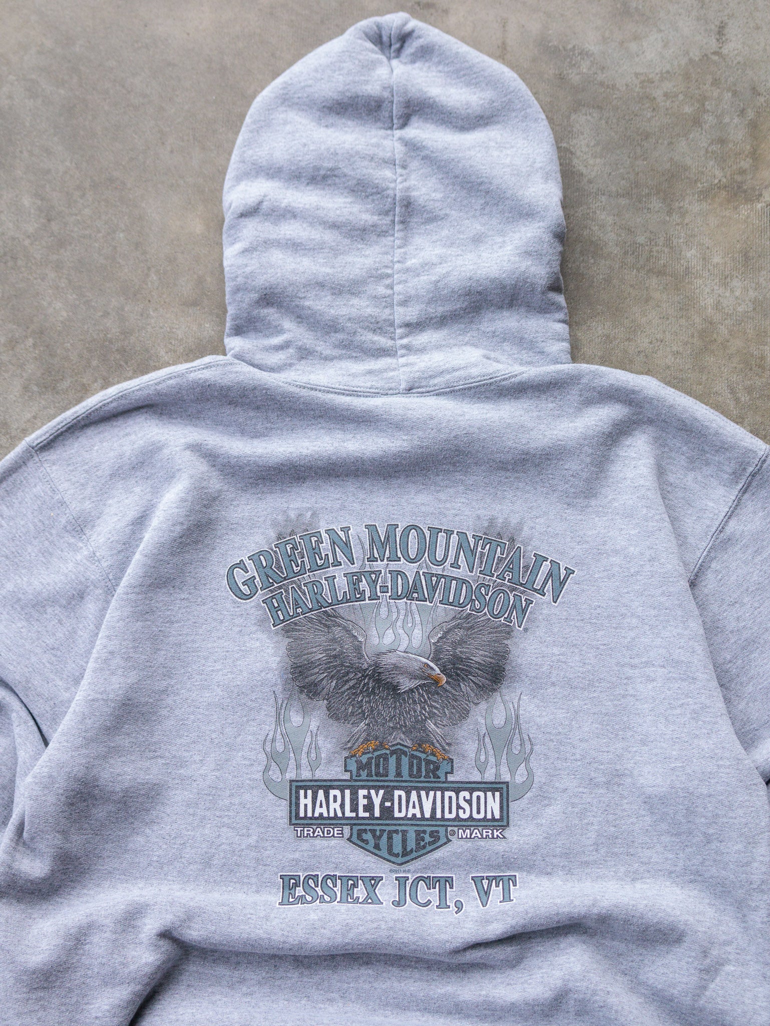 Vintage 2011 Grey Harley-Davidson Essex Vermont Hoodie (M)