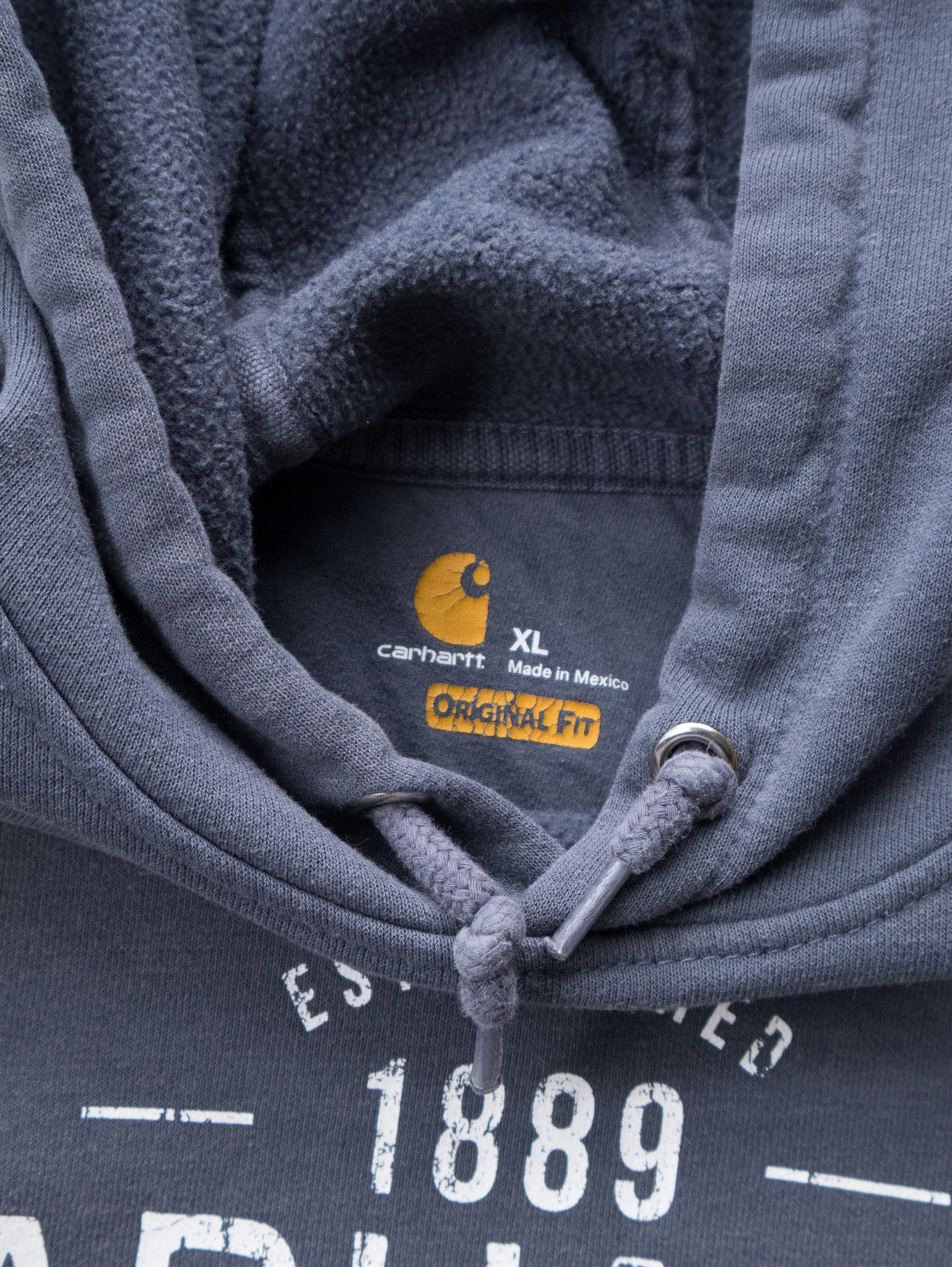Vintage Faded Blue Carhartt Hoodie (XL)