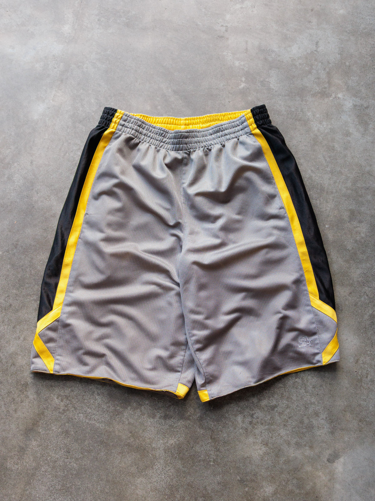 Vintage Yellow & Grey Starter Reversible Mesh Shorts (-)