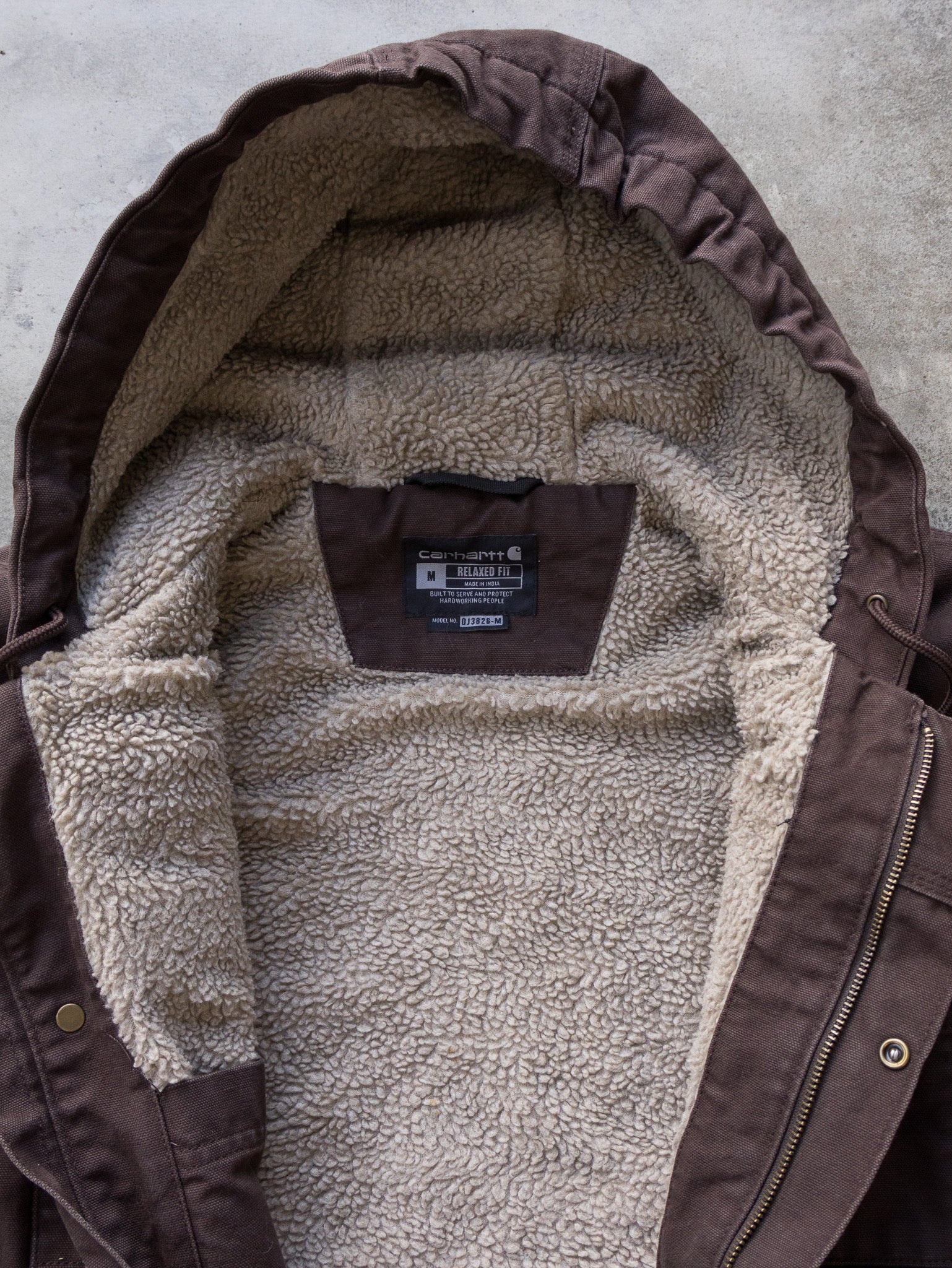 Vintage Brown Carhartt Sherpa-Lined Jacket (M)