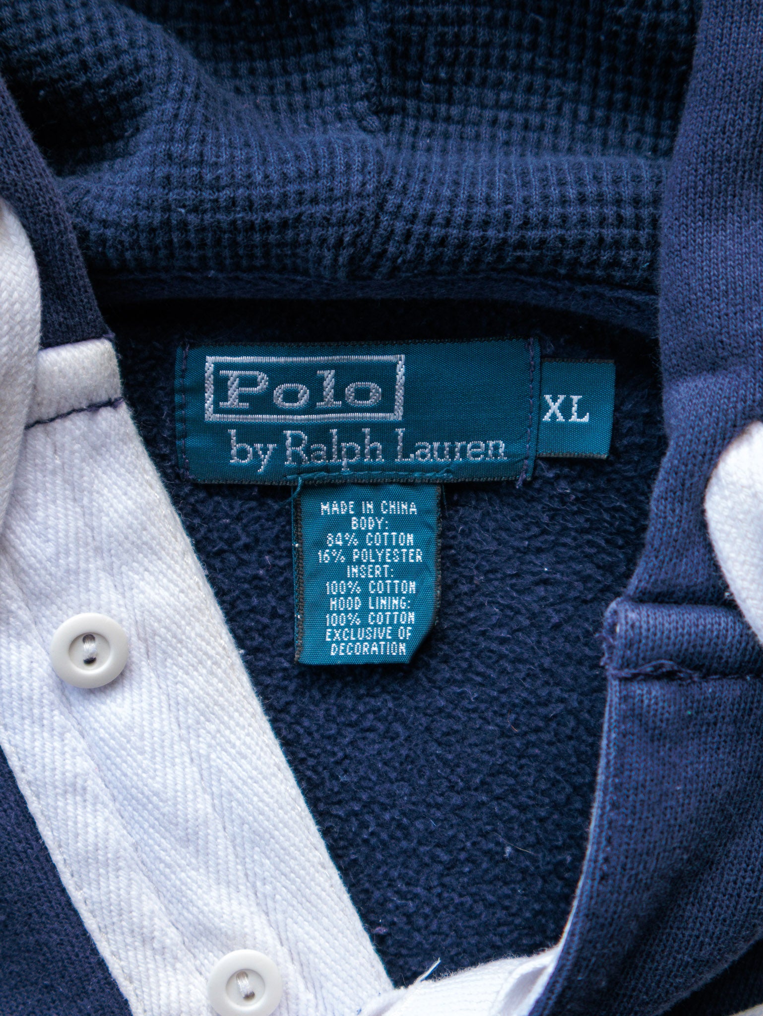 Vintage 00s Navy Polo Ralph Lauren Hoodie (XL)