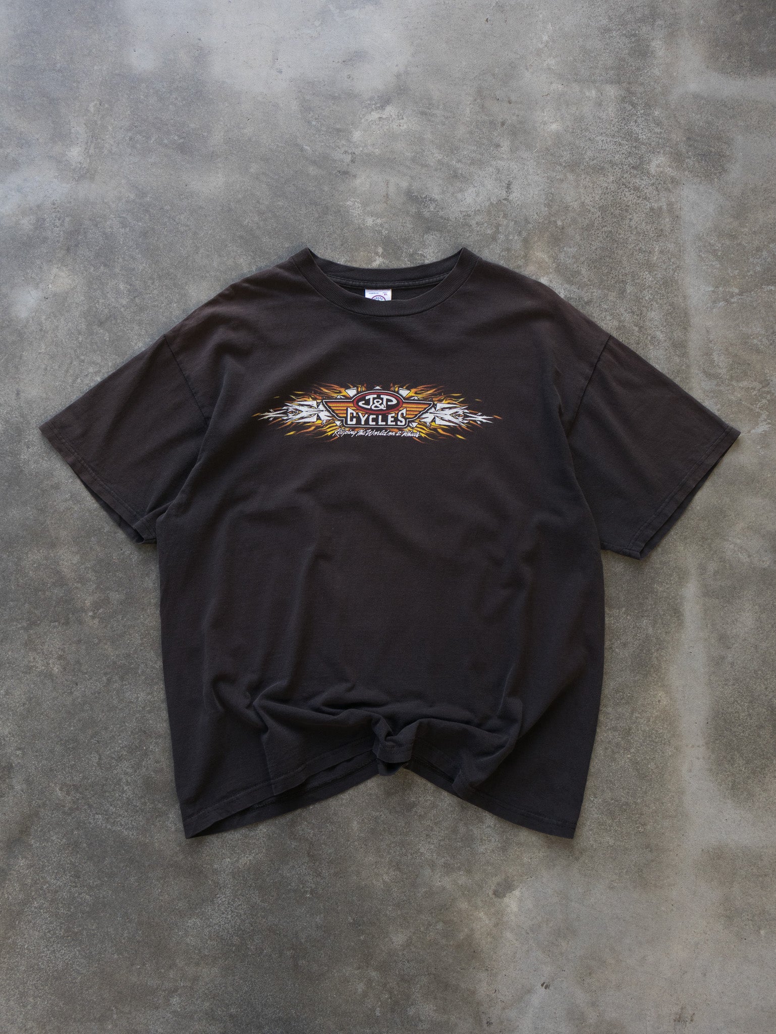 Vintage Faded Black J&P Cycles Bike Week 2002 Tee (XL)