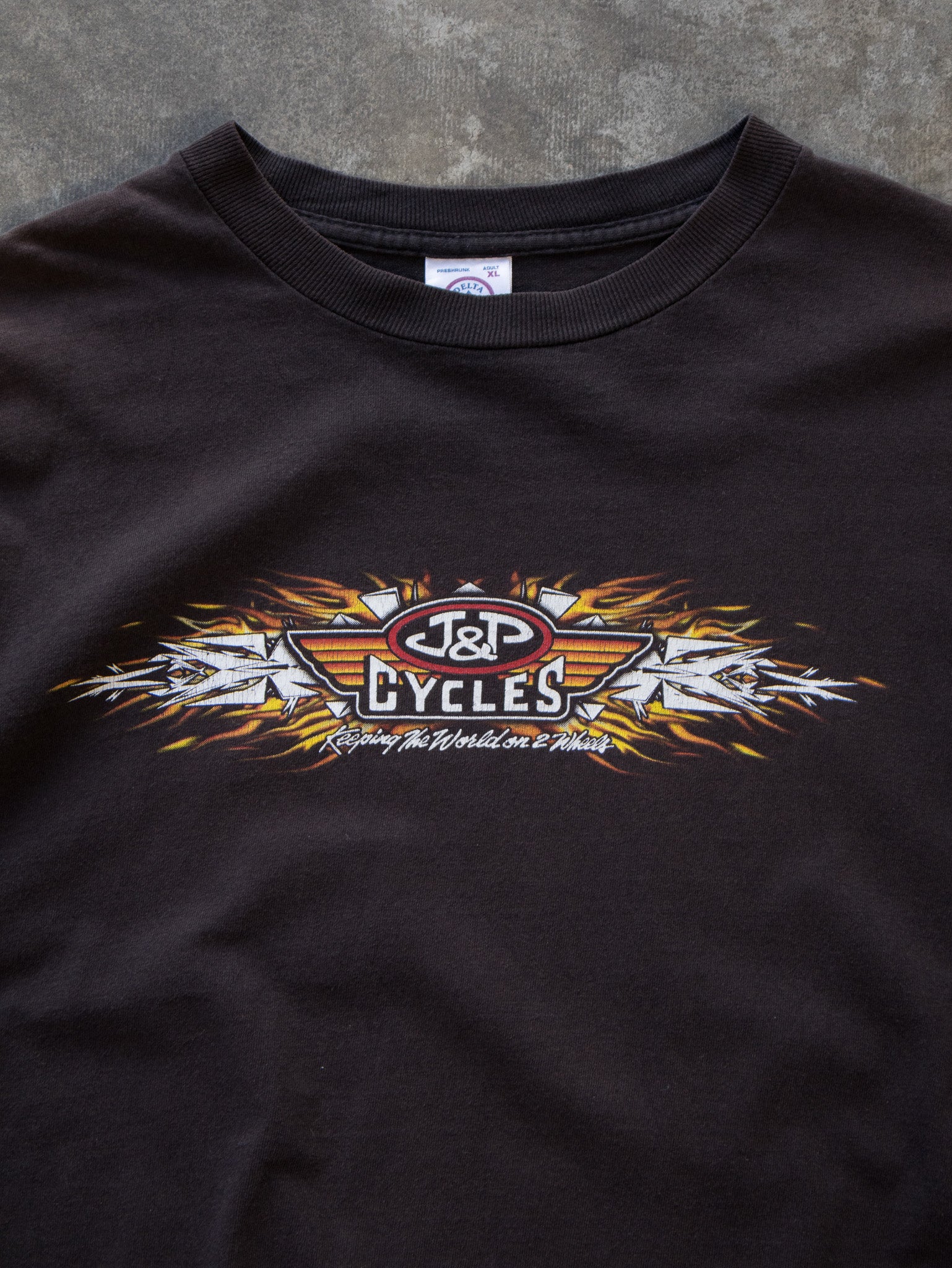 Vintage Faded Black J&P Cycles Bike Week 2002 Tee (XL)