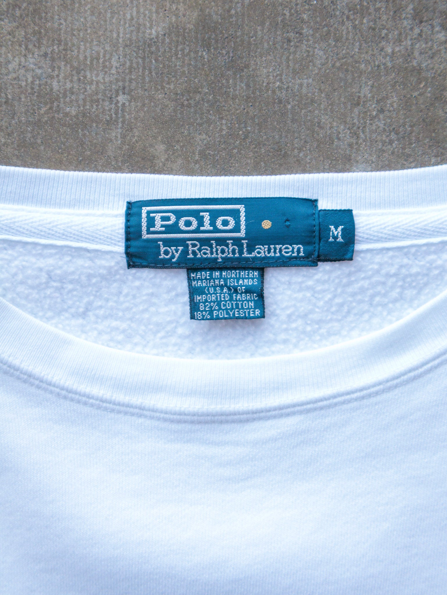Vintage 90s White Polo Ralph Lauren Sweatshirt (M)