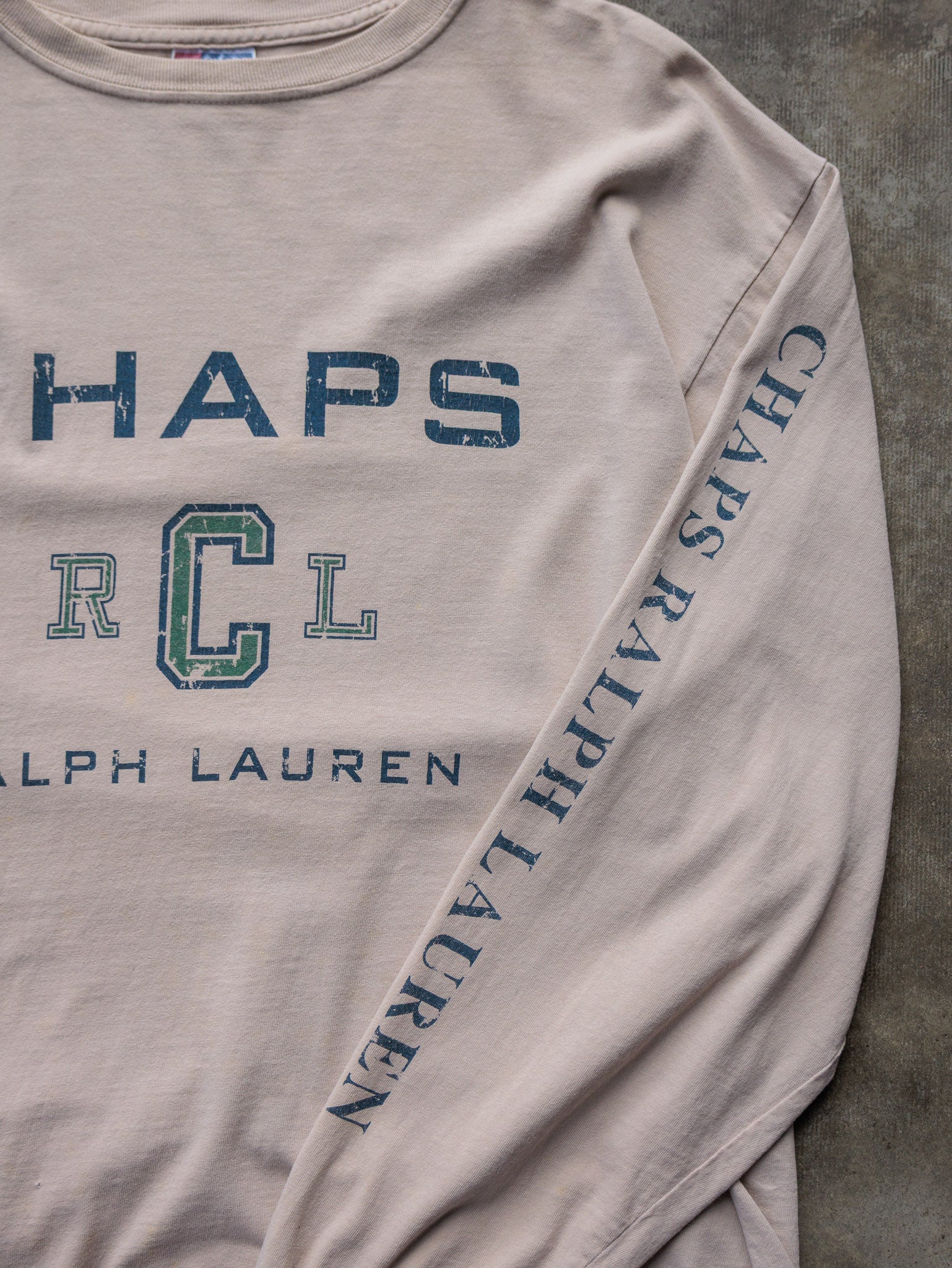 Vintage 90s Beige Chaps Ralph Lauren Long Sleeve (M)