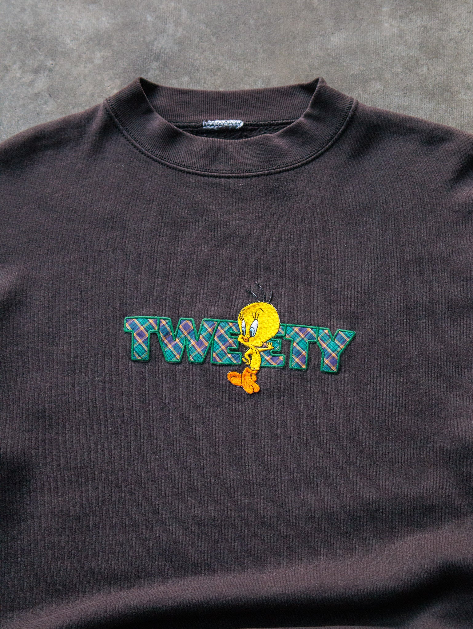 Vintage 90s Faded Black Tweety Bird Sweatshirt (L)