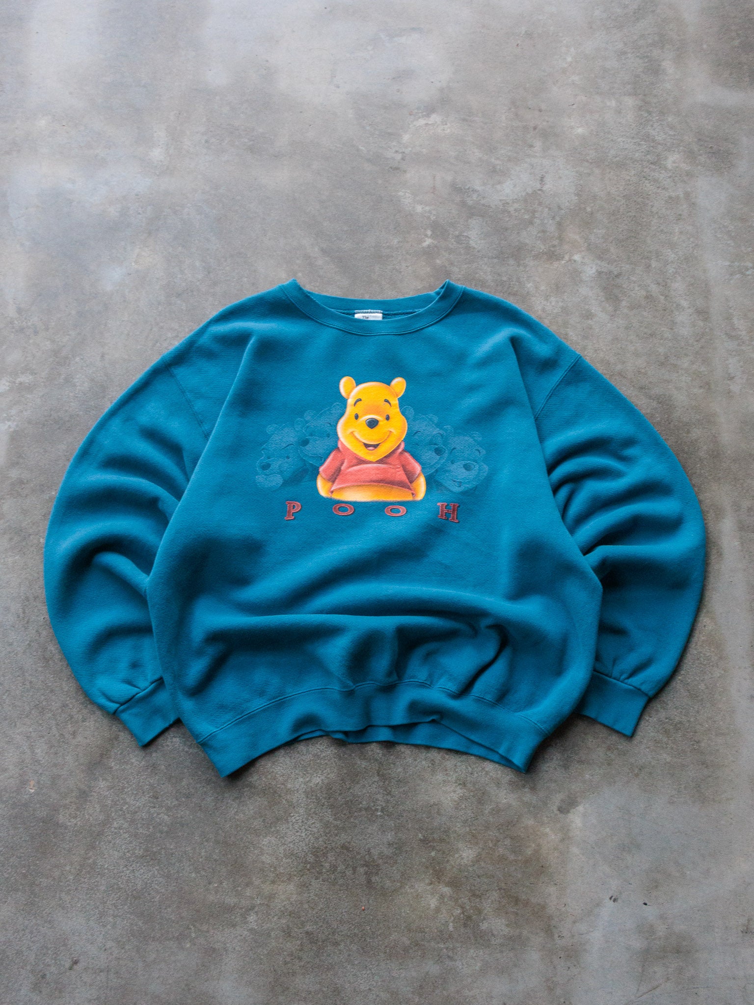 Vintage 90s Teal Winnie the Pooh Sweatshirt (XL)