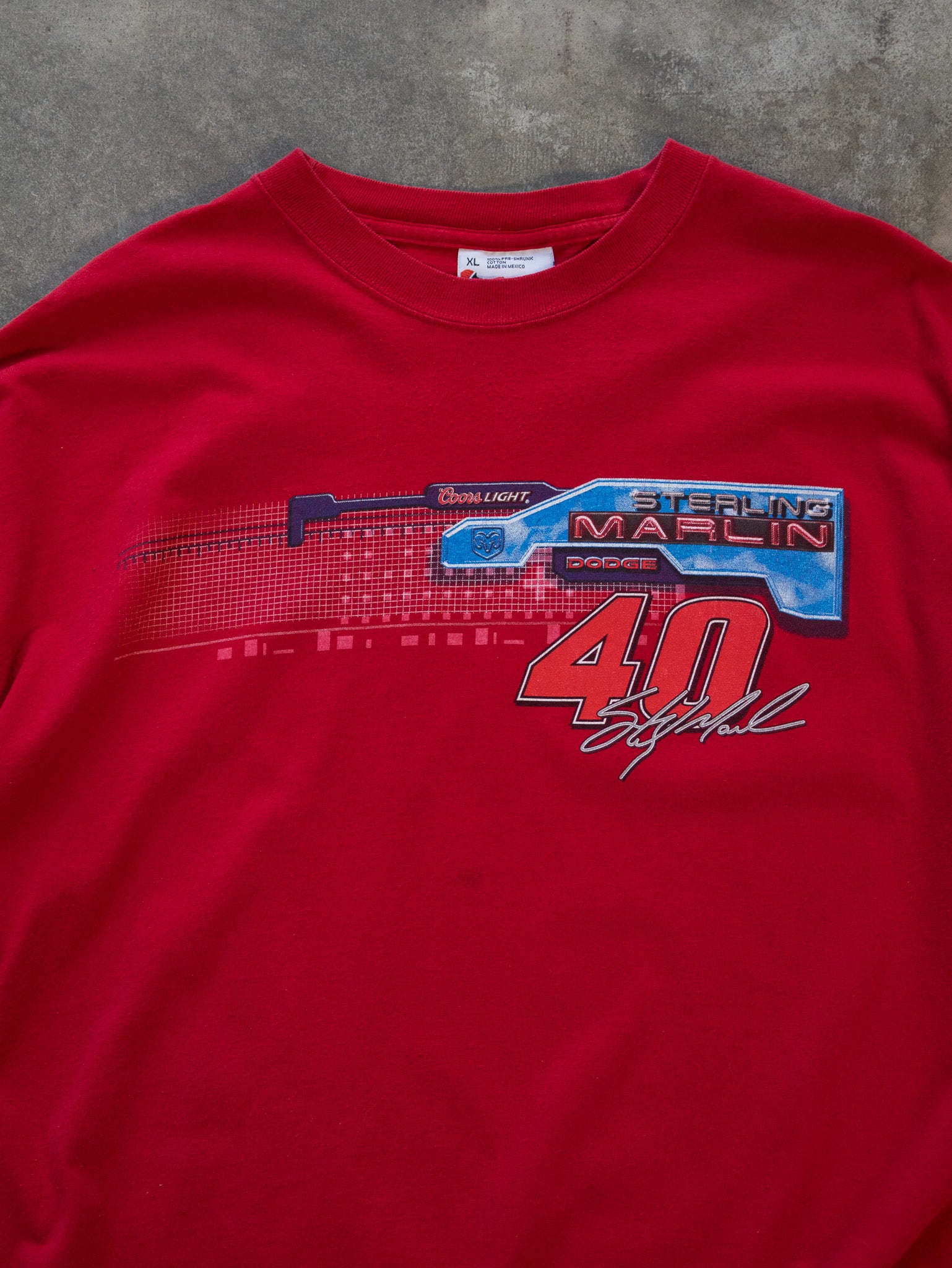 Vintage Red Sterling Marlin NASCAR Tee (XL)