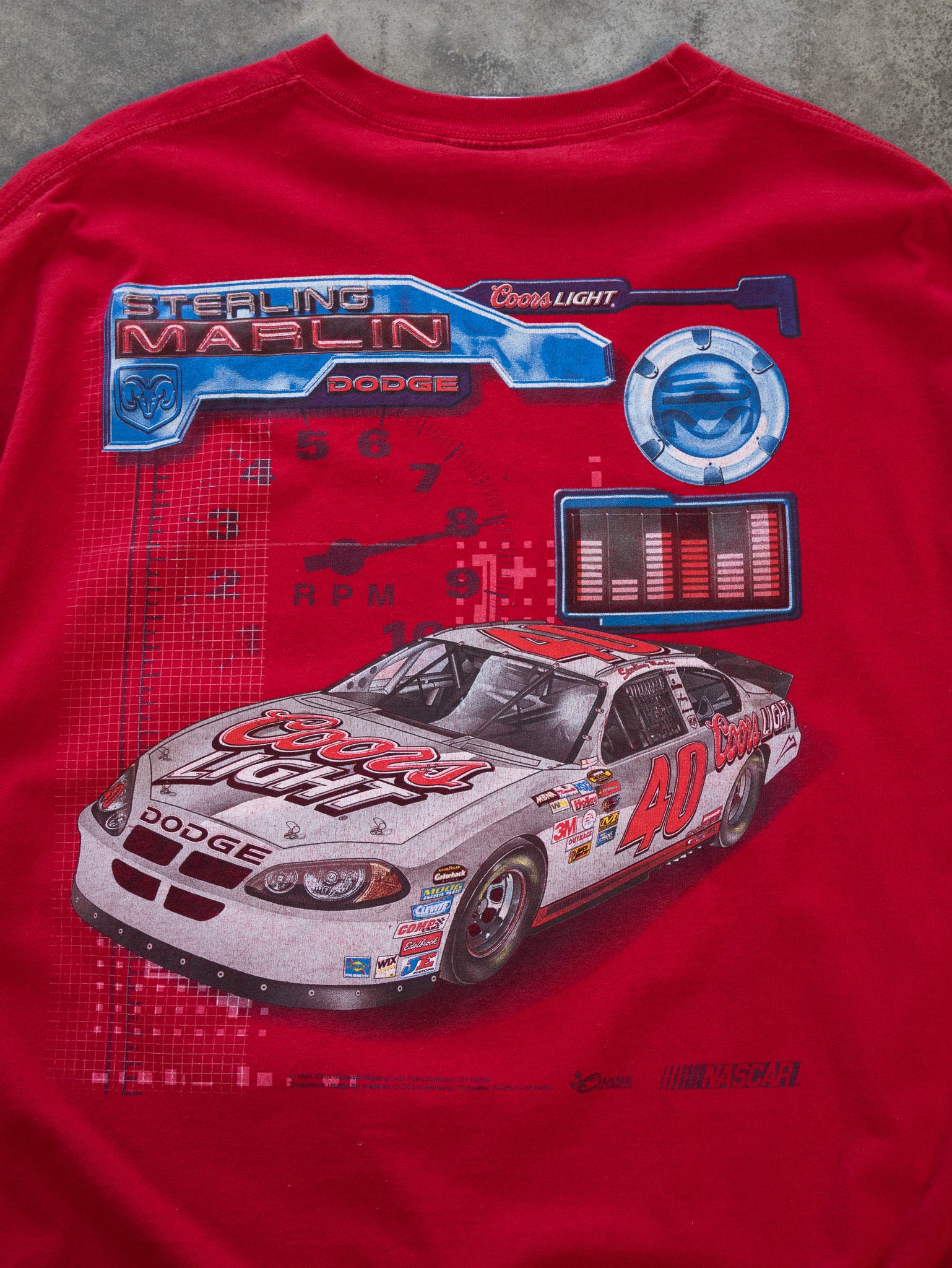 Vintage Red Sterling Marlin NASCAR Tee (XL)