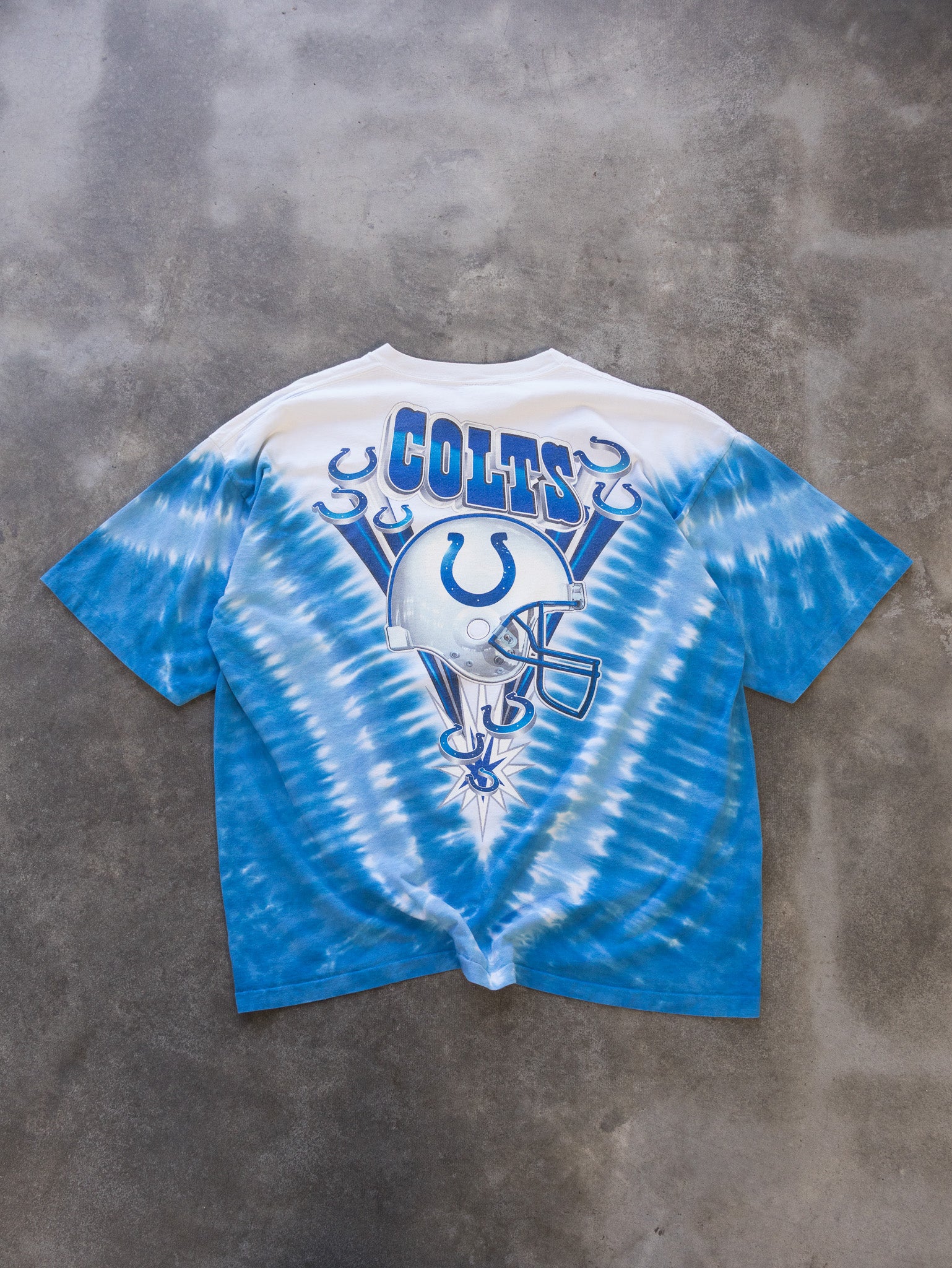 Vintage Blue Tie-Dye Indianapolis Colts Tee (2XL)