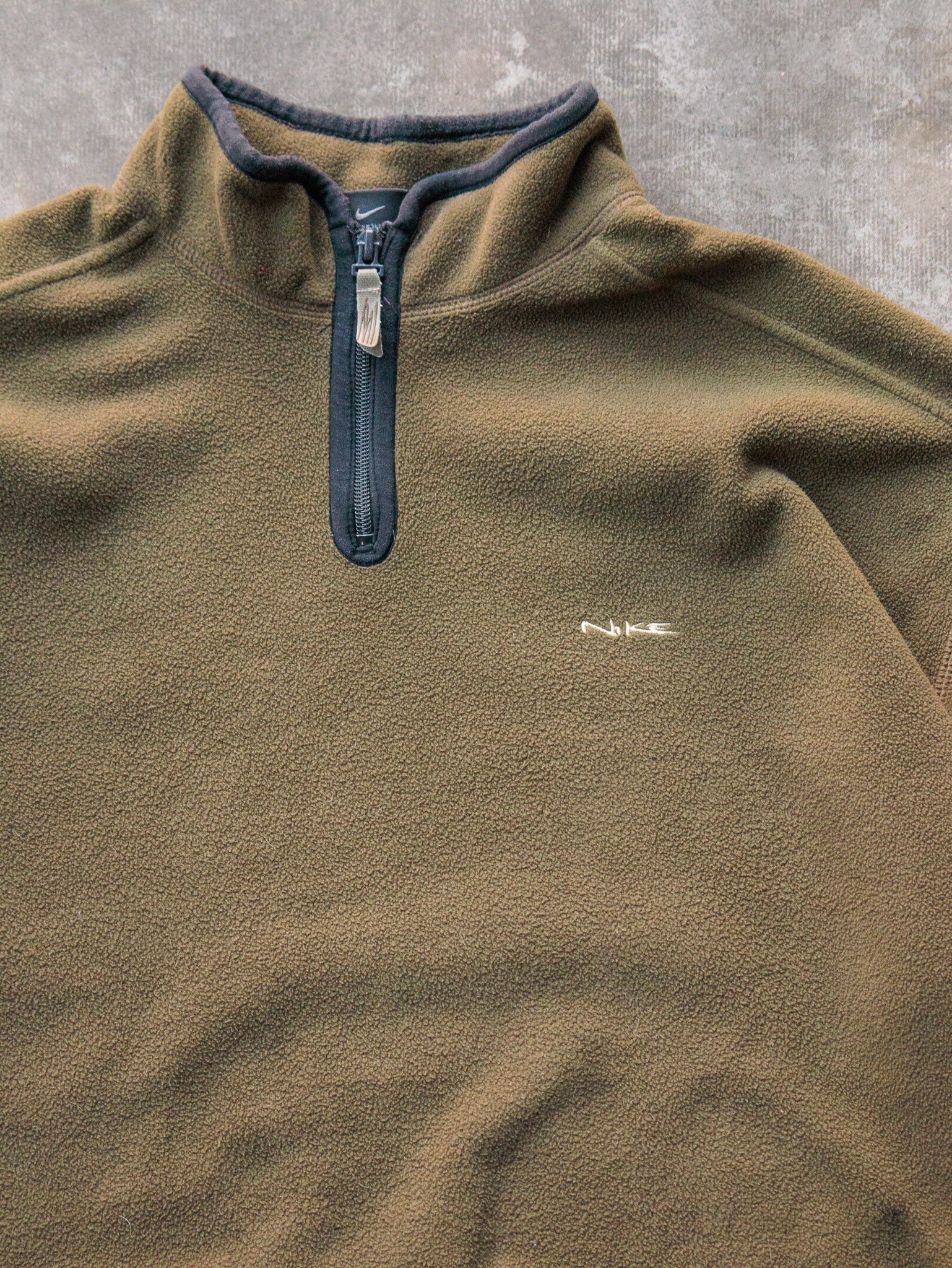 Vintage 00s Olive Nike Fleece Sweatshirt (XL)