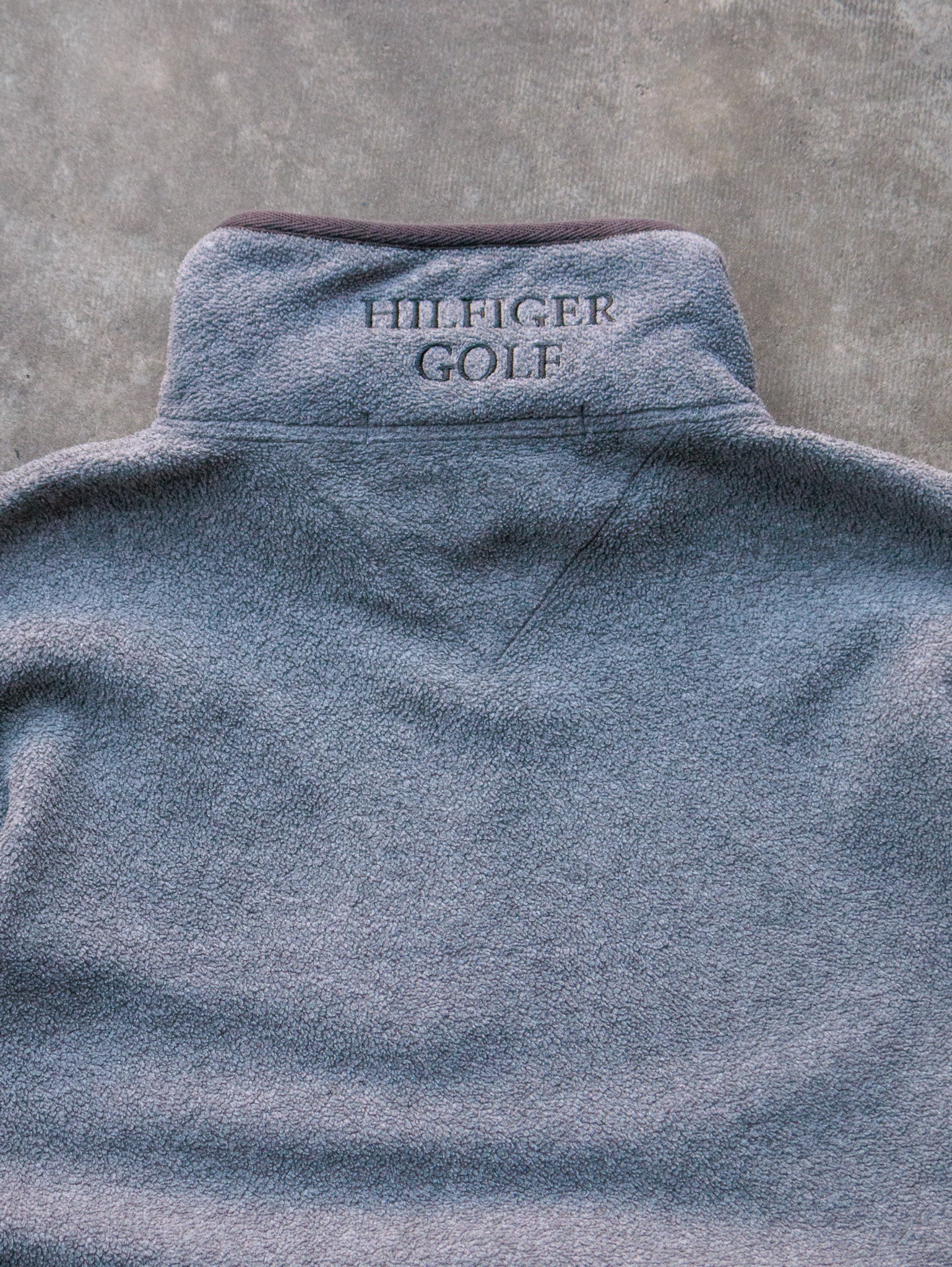 Vintage 90s Grey Tommy Hilfiger Golf Quarter Zip Sweatshirt (L)