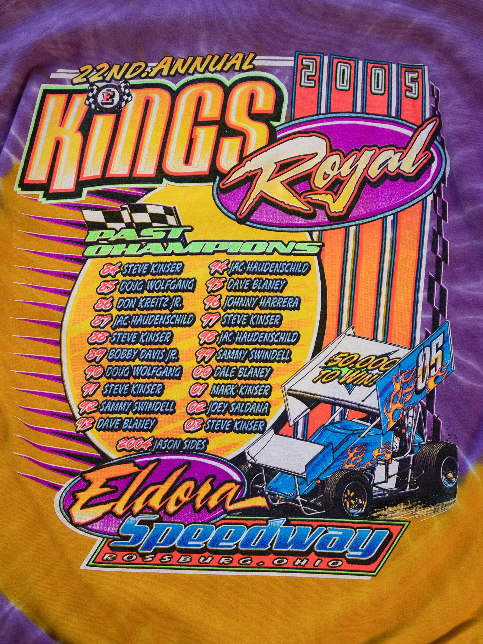 Vintage 2005 Kings Royal Eldora Speedway Tie-Dye Tee (L)