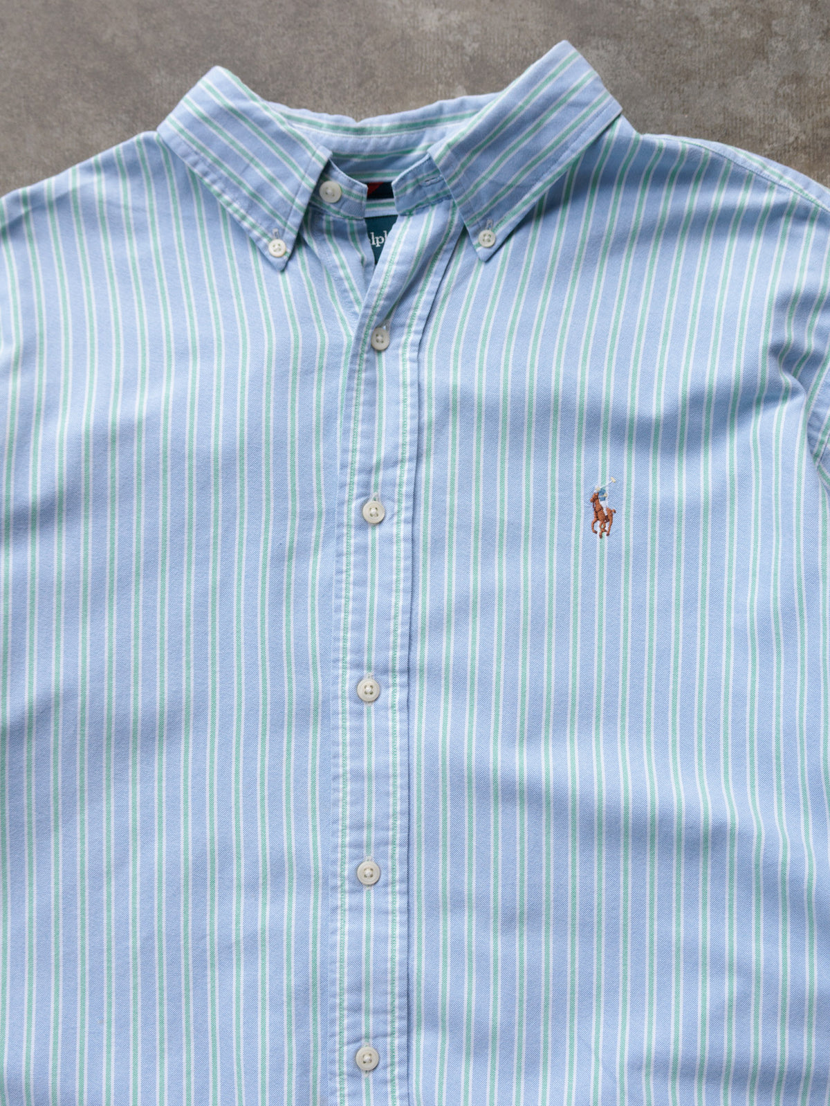 Vintage 00s Blue Striped Ralph Lauren Shirt (XL)