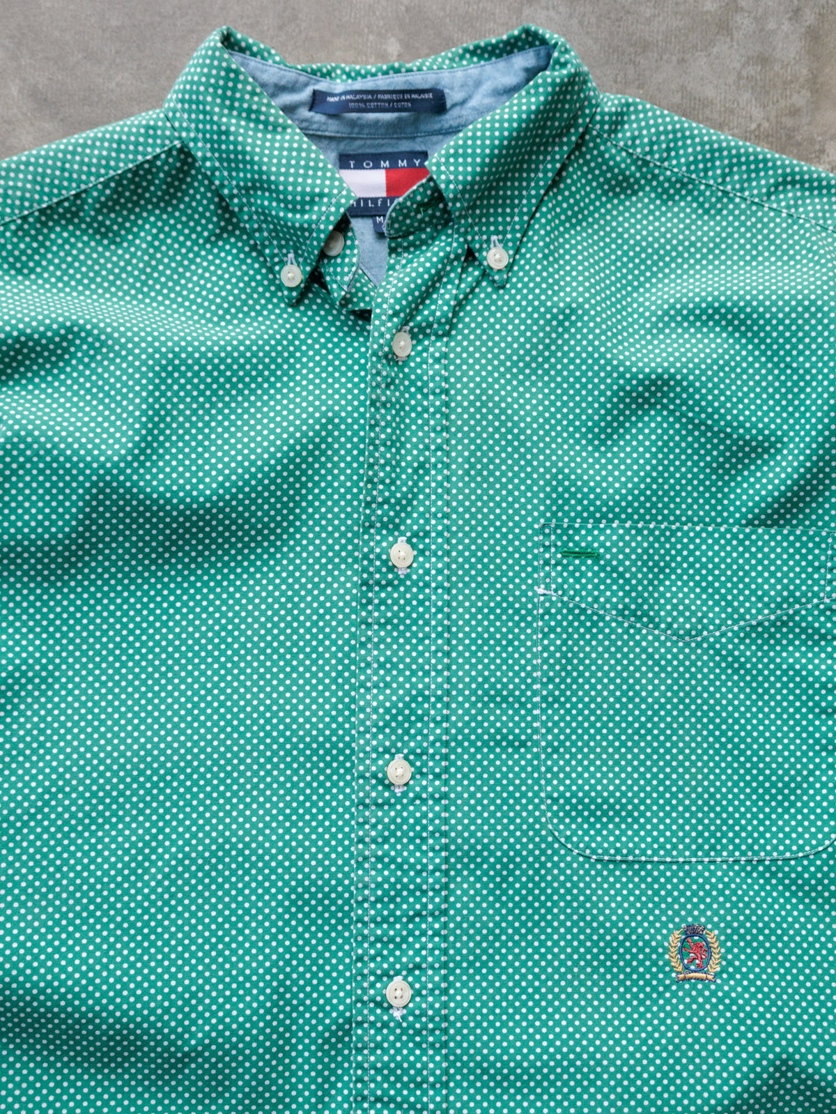 Vintage 00s Green Dots Tommy Hilfiger Shirt (M)