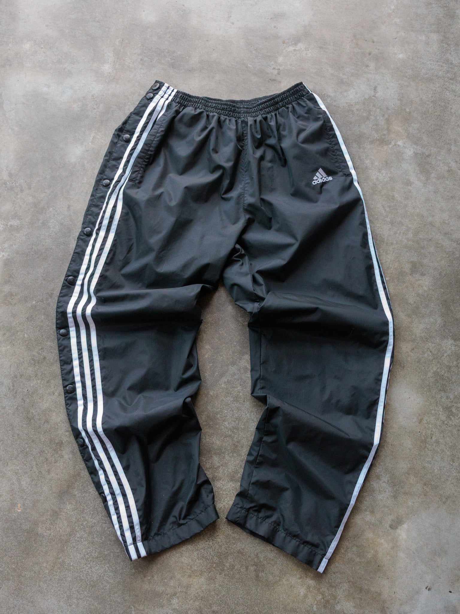 Vintage 90s Black Adidas Tear Away Track Pants (M)