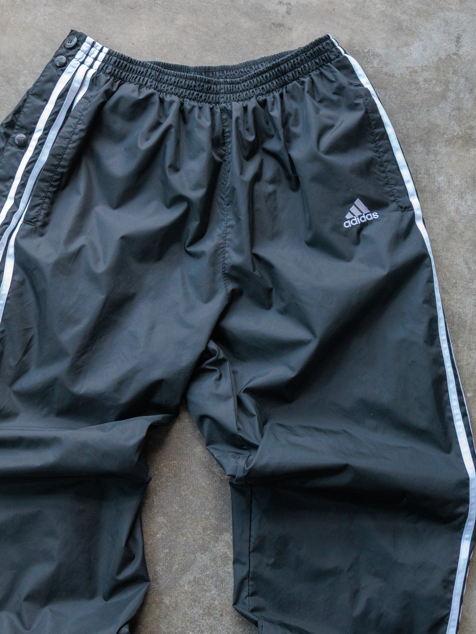 Vintage 90s Black Adidas Tear Away Track Pants (M)