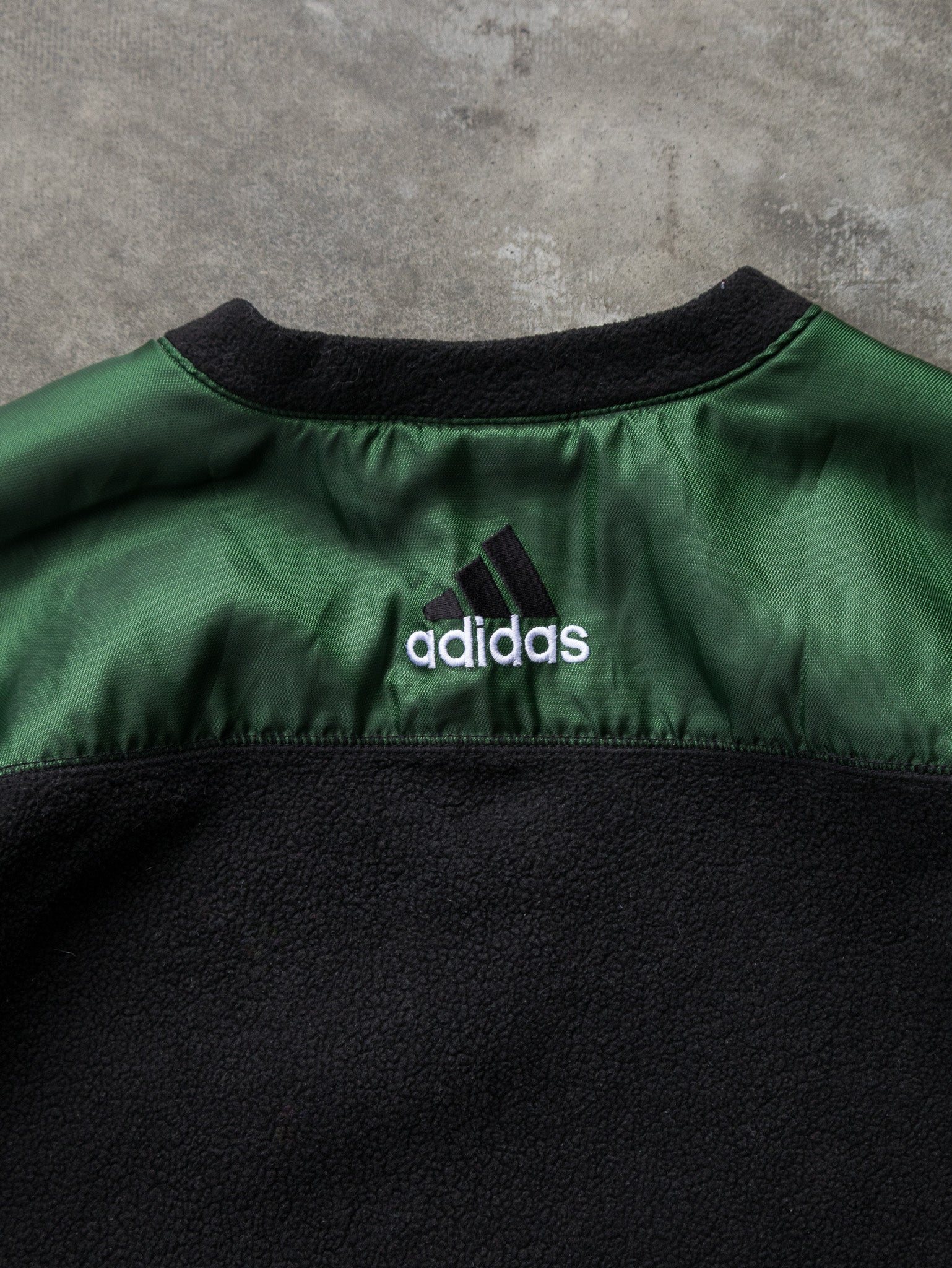 Vintage 00s Black & Green Adidas Fleece Sweatshirt (XL)