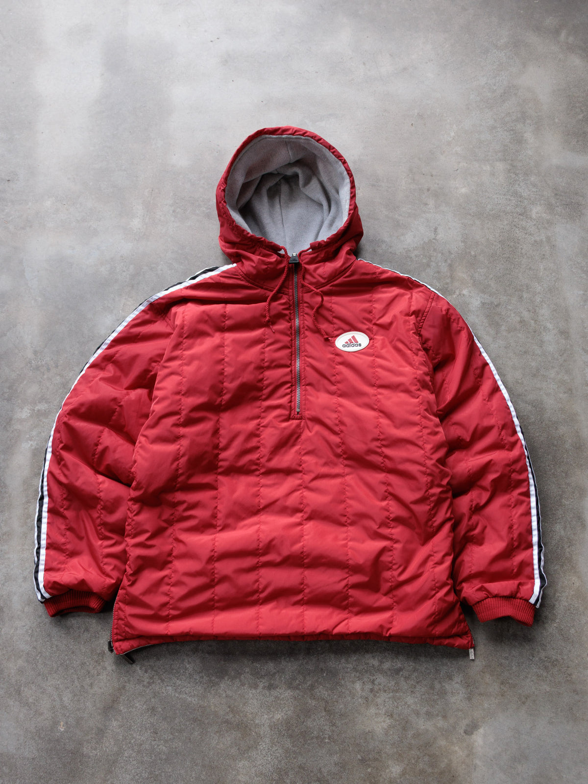 Vintage 00s Grey & Red Adidas Reversible Puffer Jacket (M)