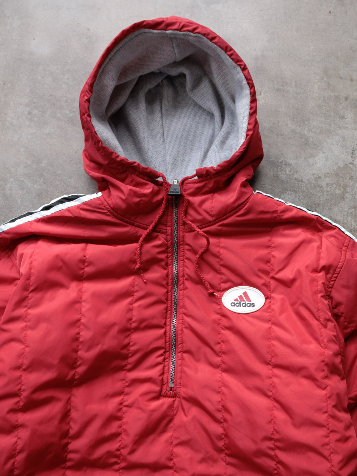 Vintage 00s Grey & Red Adidas Reversible Puffer Jacket (M)