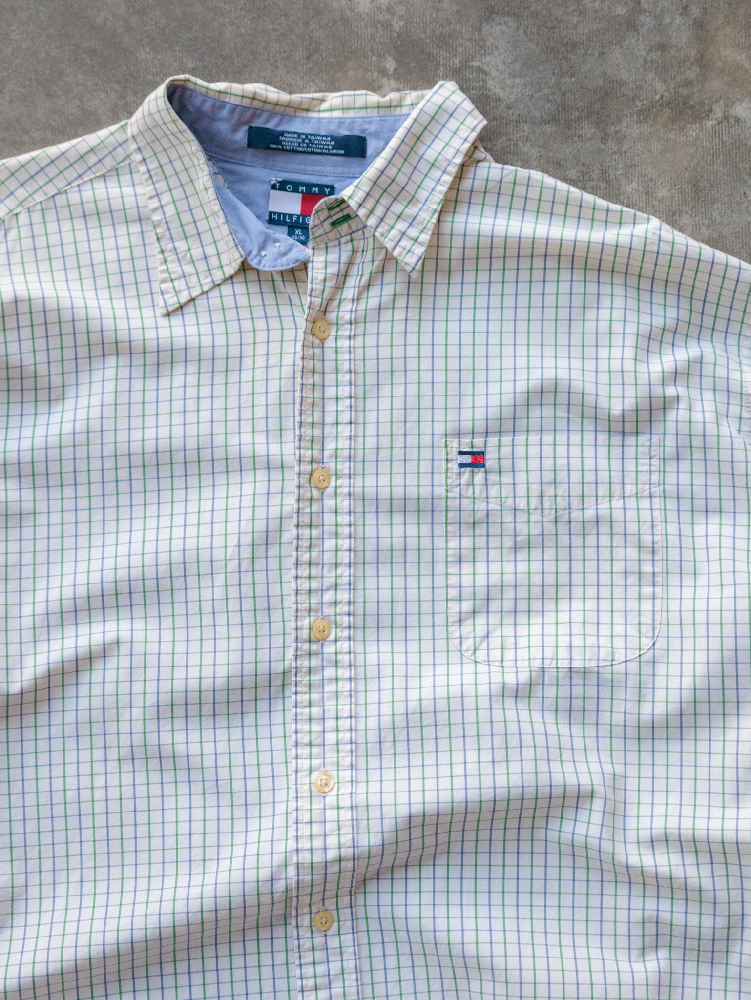 Vintage 90s Off-White Tommy Hilfiger Check Shirt (XL)