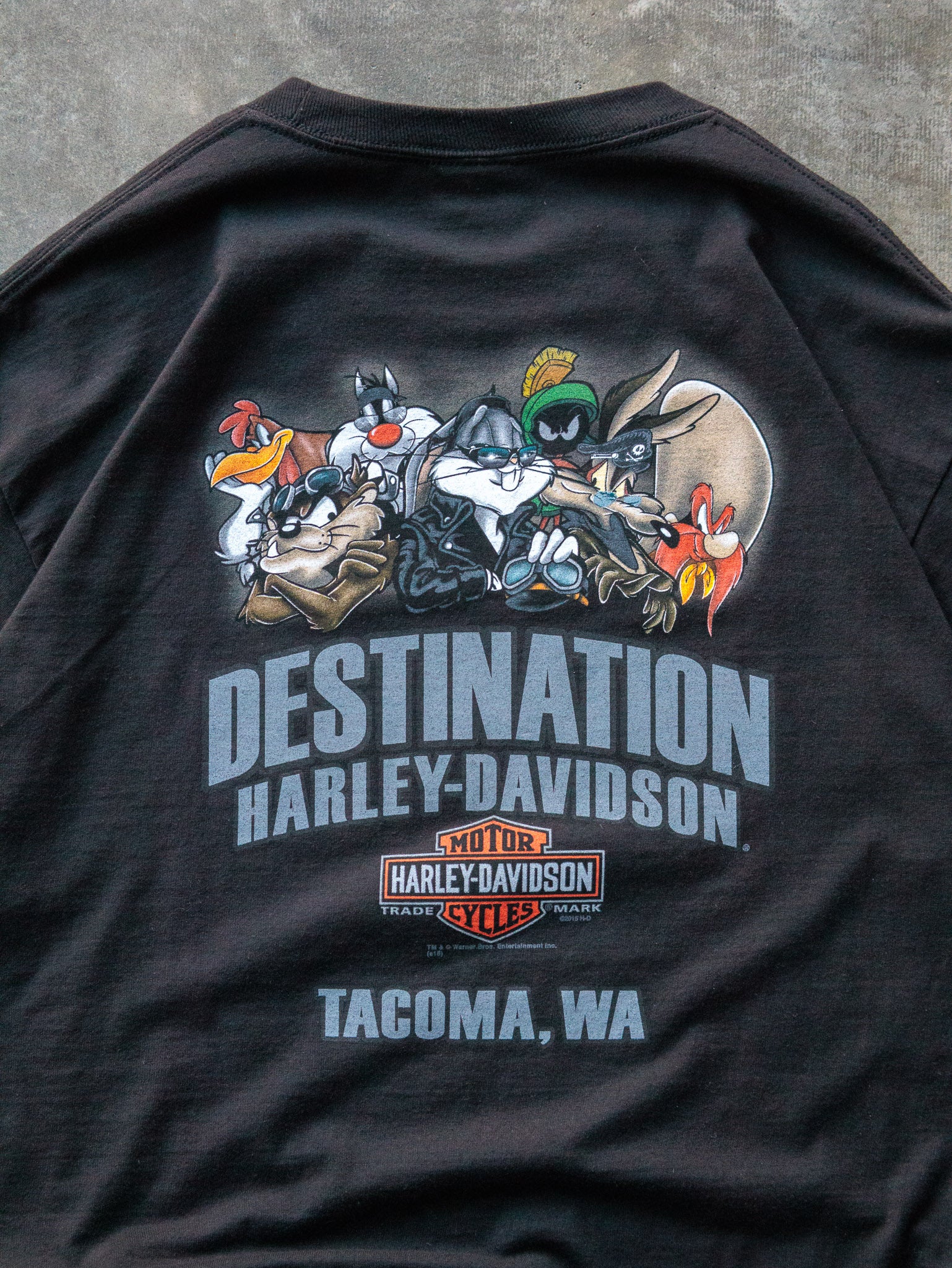 Vintage Black Harley-Davidson Looney Tunes Taz Tee (L)