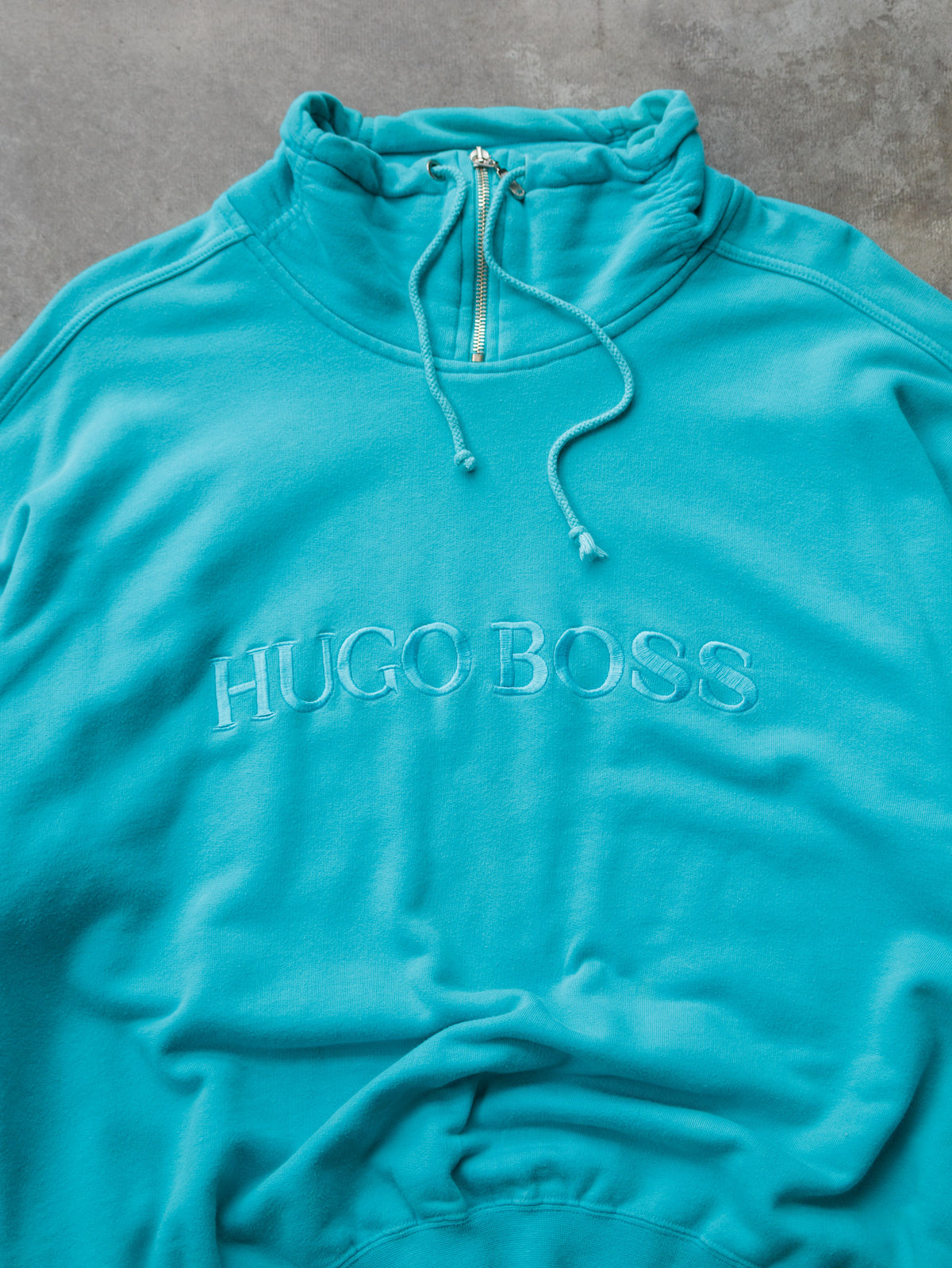 Vintage 90s Blue Hugo Boss Fleece Quarter Zip (XL)
