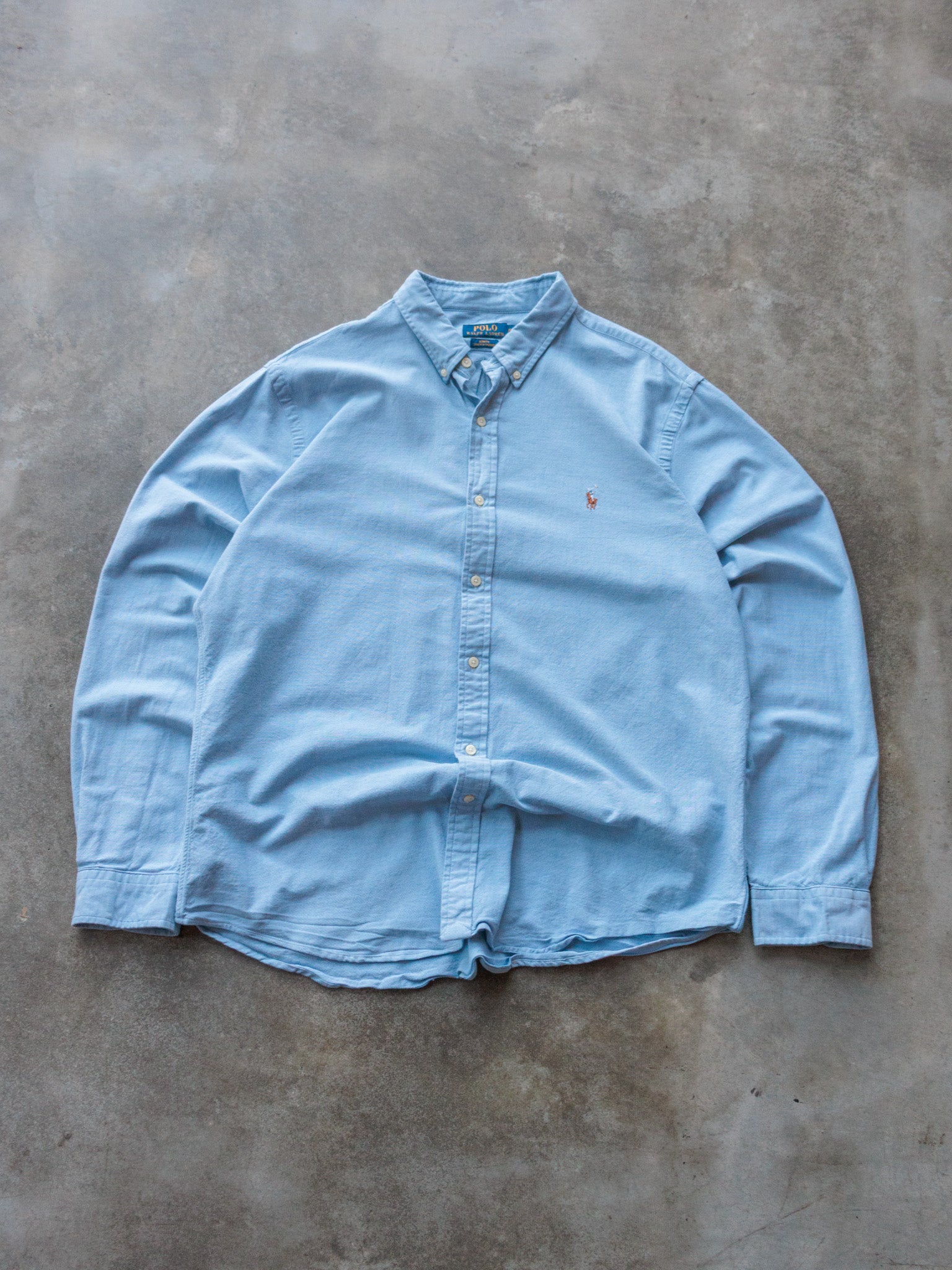 Vintage Light Blue Polo Ralph Lauren Shirt (2XL)