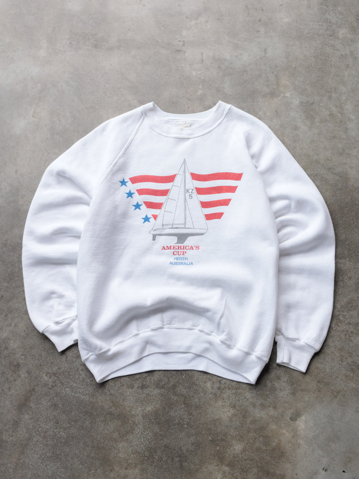Vintage 80s White America's Cup Perth Australia Sweatshirt (-)