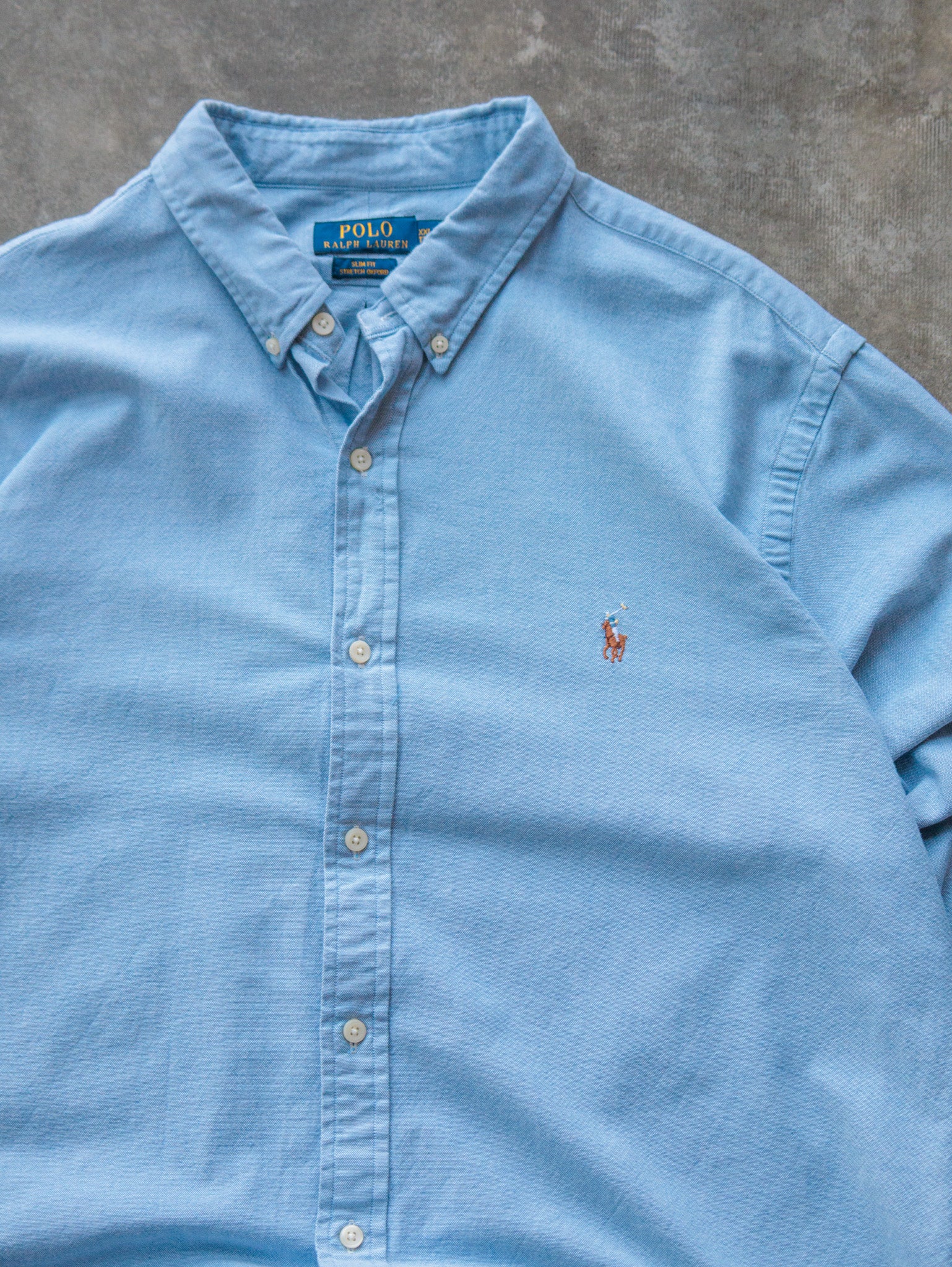 Vintage Light Blue Polo Ralph Lauren Shirt (2XL)
