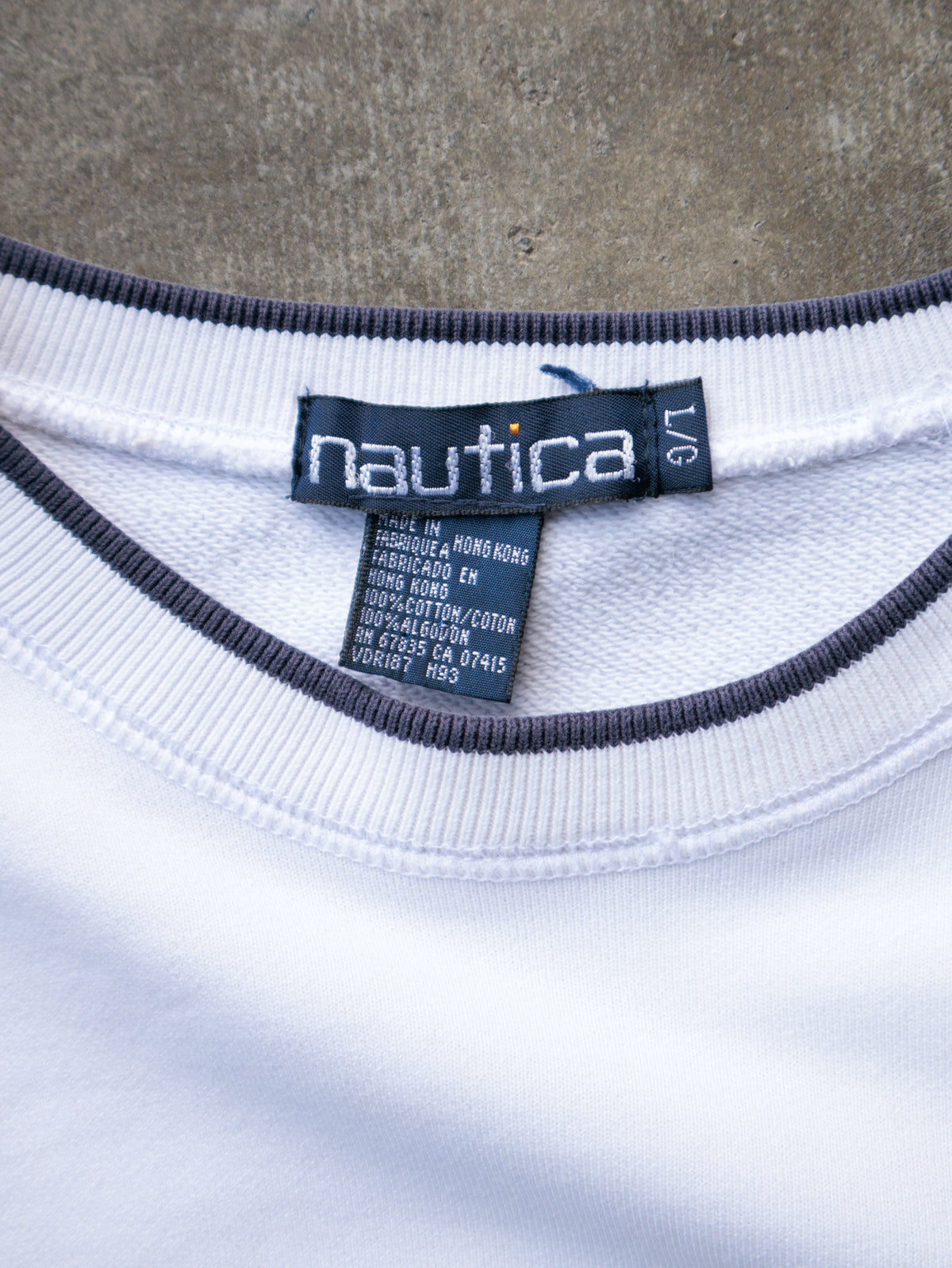 Vintage 90s White Nautica J-Class Racing Sweatshirt (L)