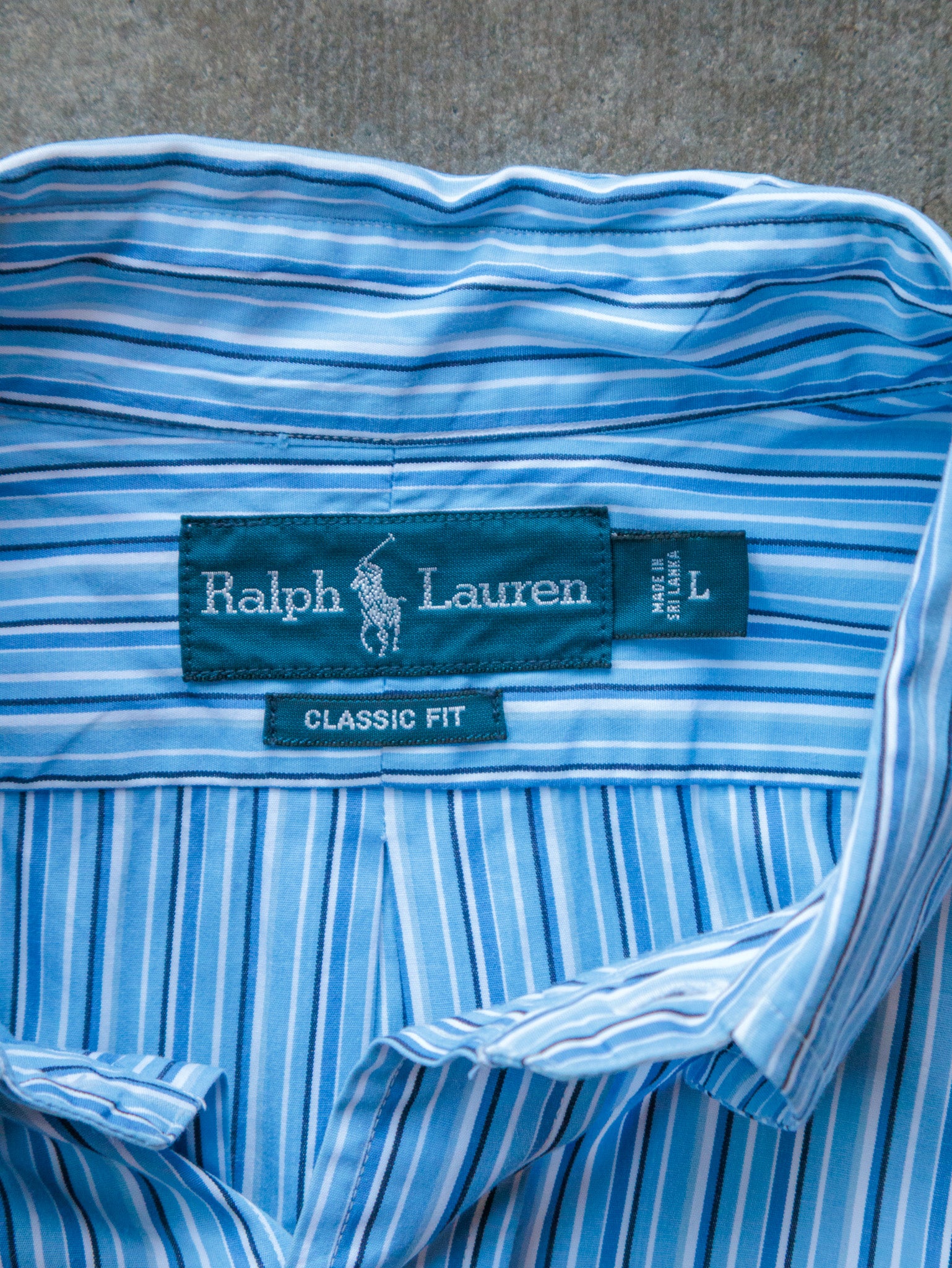 Vintage 00s Blue Striped Ralph Lauren Shirt (L)