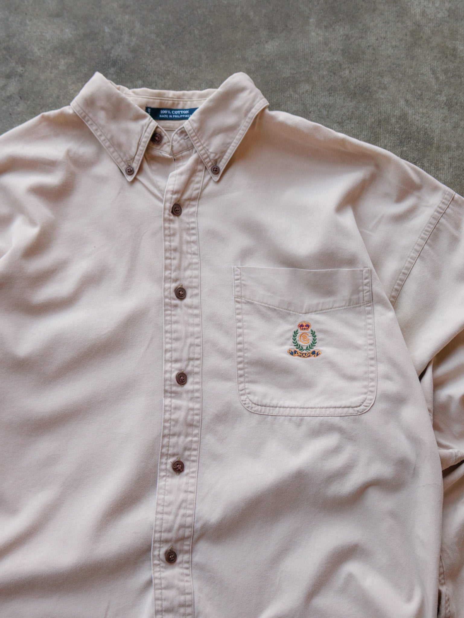 Vintage 90s Beige Chaps Ralph Lauren Shirt (M)
