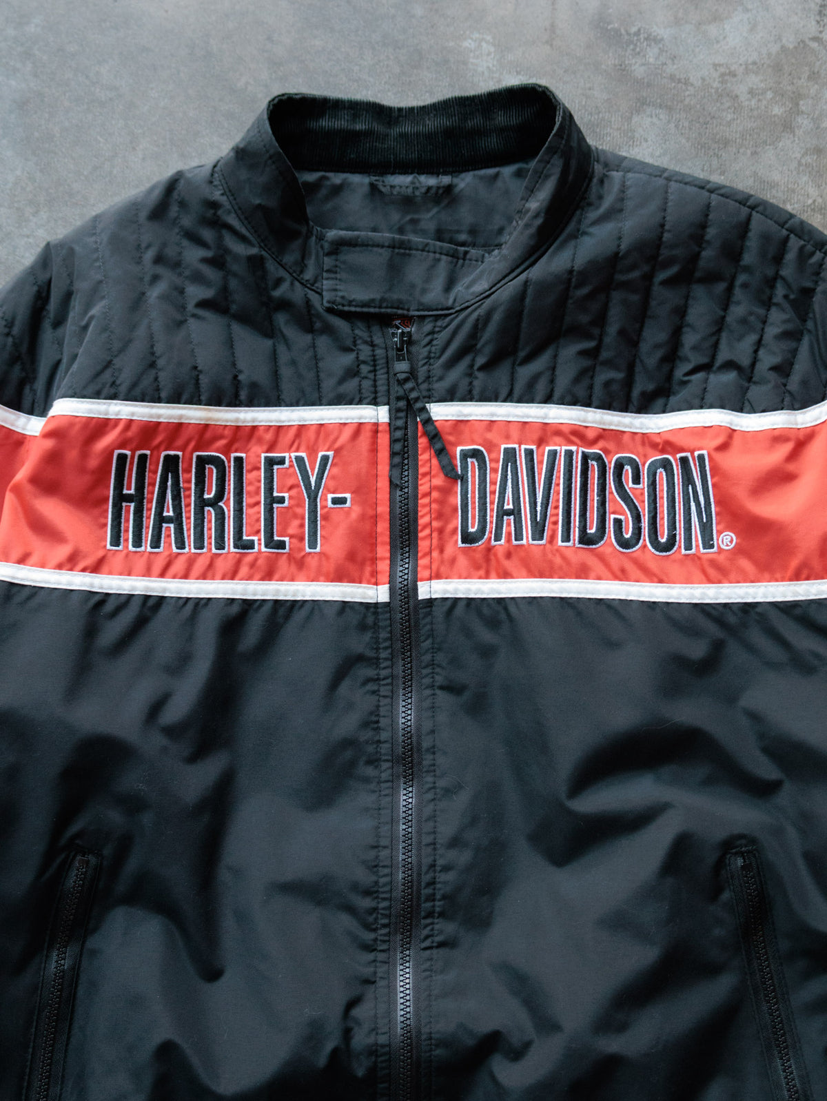 Vintage 90s Black Harley-Davidson Racing Jacket (M)