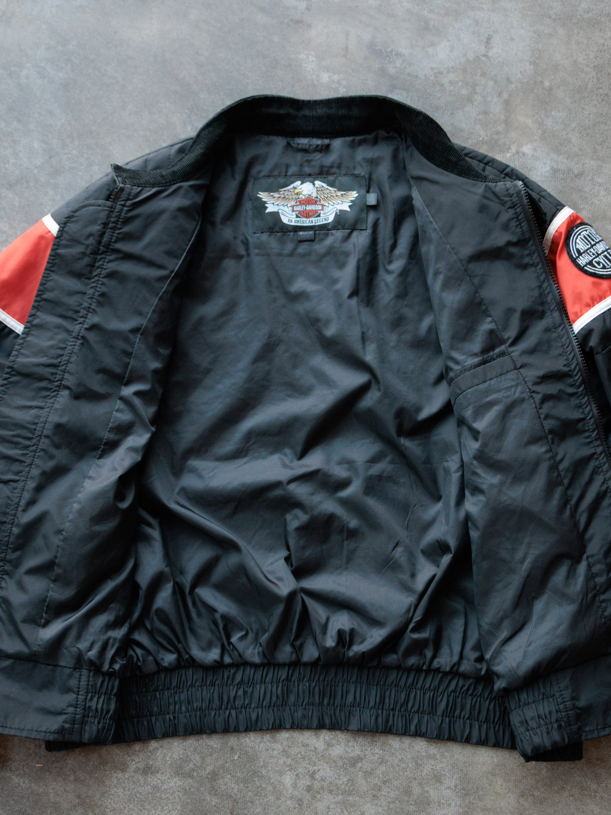 Vintage 90s Black Harley-Davidson Racing Jacket (M)