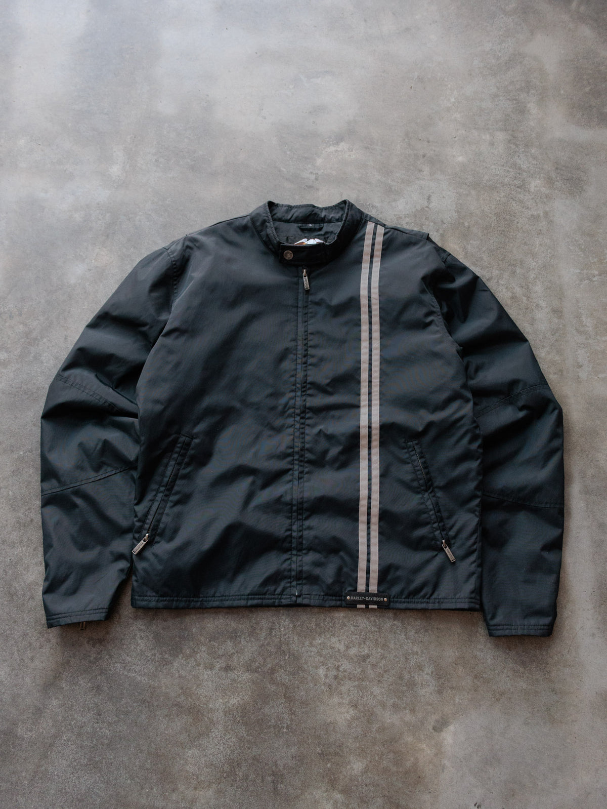 Vintage Black Harley-Davidson Cafe Racer Jacket (L)