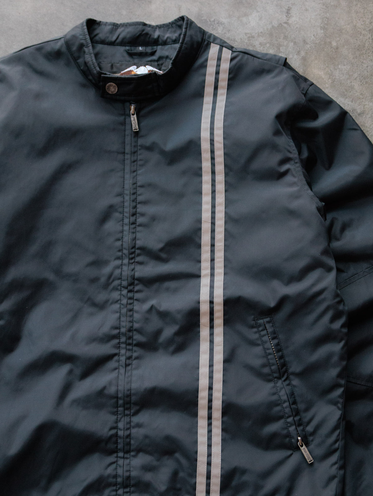 Vintage Black Harley-Davidson Cafe Racer Jacket (L)
