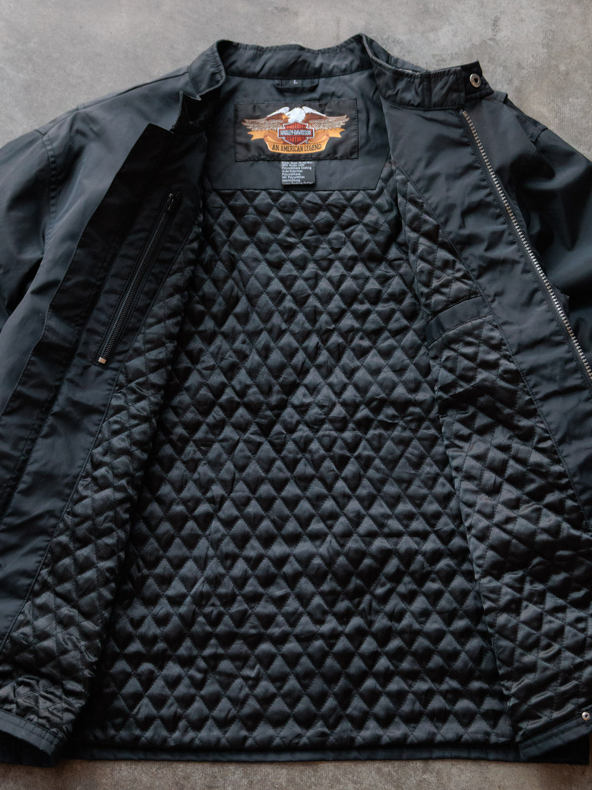 Vintage Black Harley-Davidson Cafe Racer Jacket (L)