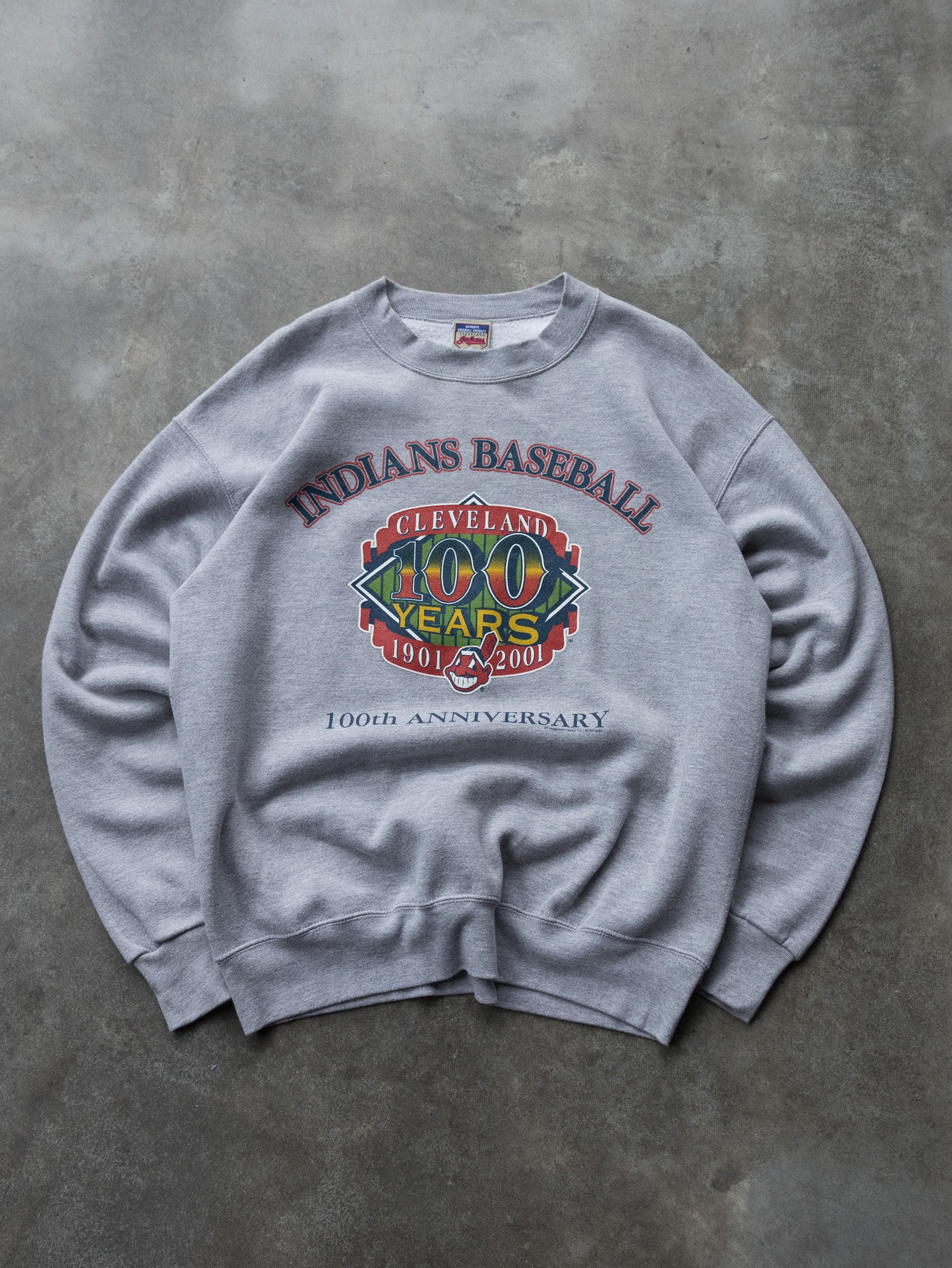 Vintage 2001 Cleveland Indians MLB 100th Anniversary Sweatshirt (L)