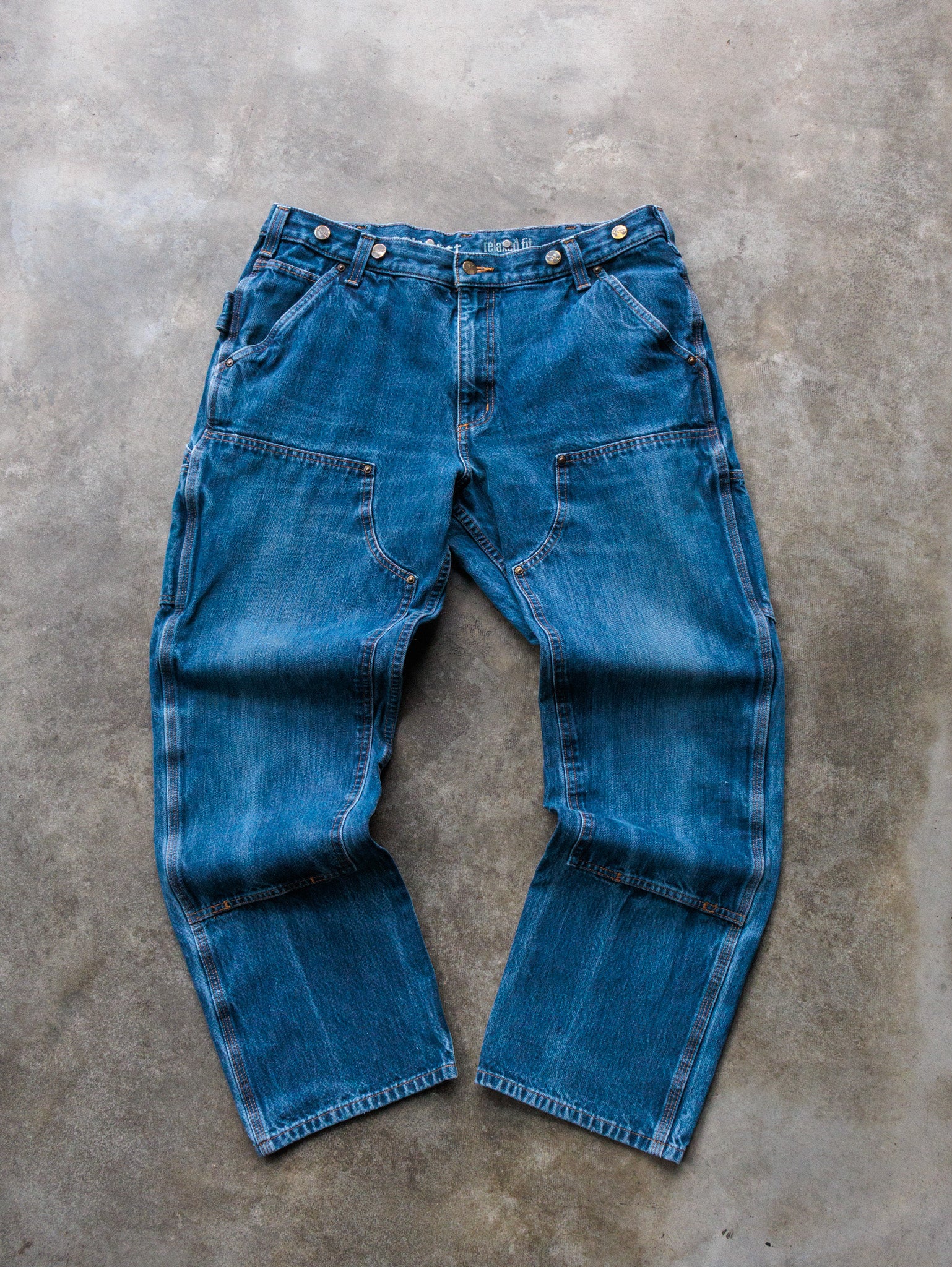 Vintage Blue Carhartt Double Knee Carpenter Jeans (W36)