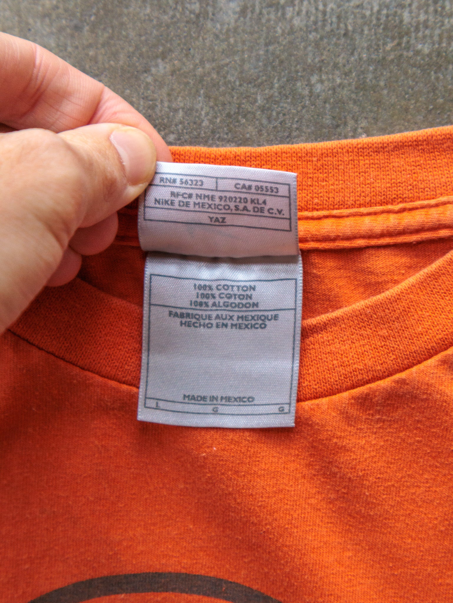 Vintage 00s Orange Nike Athletics Graphic Tee (L)