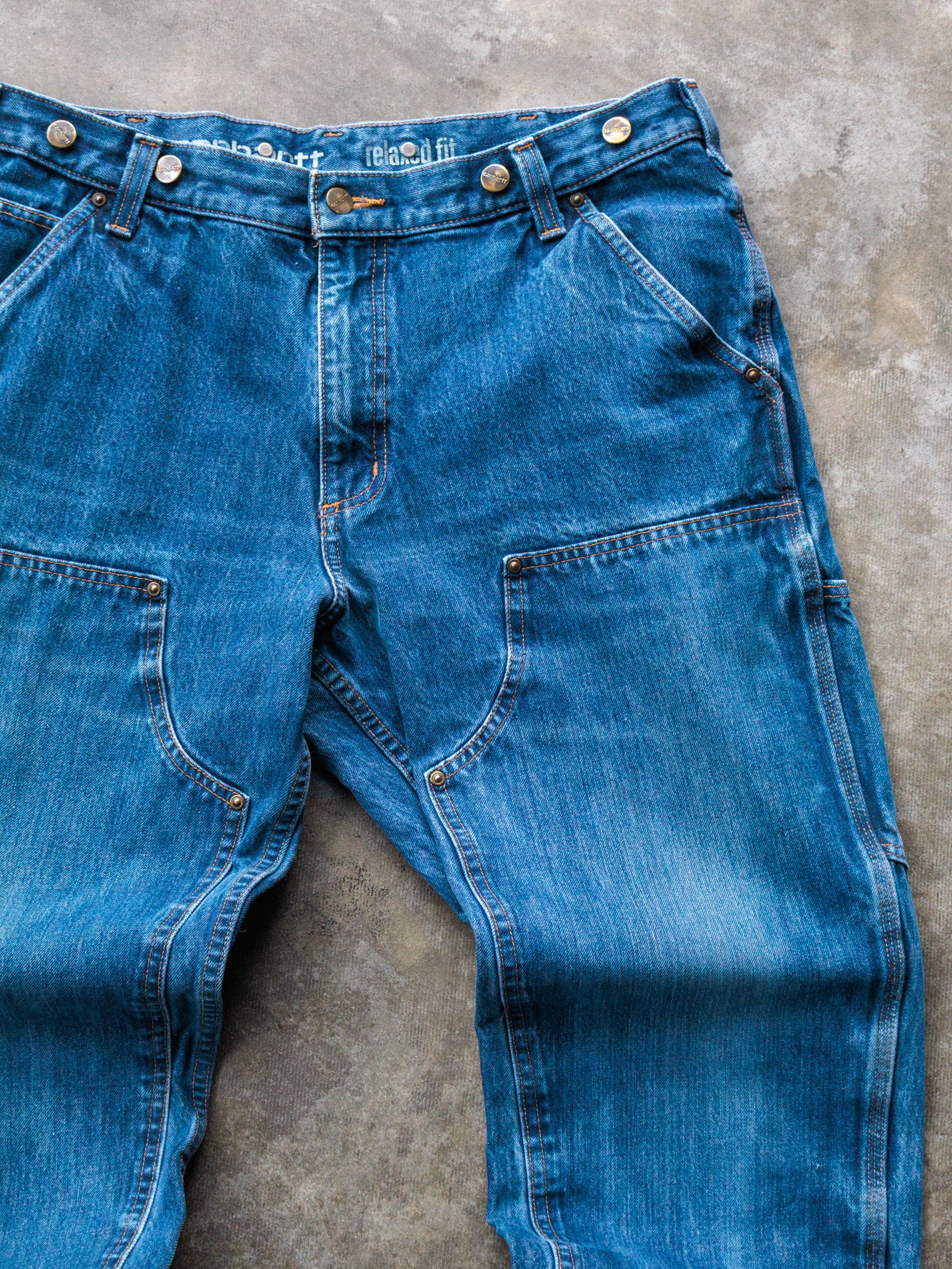 Vintage Blue Carhartt Double Knee Carpenter Jeans (W36)