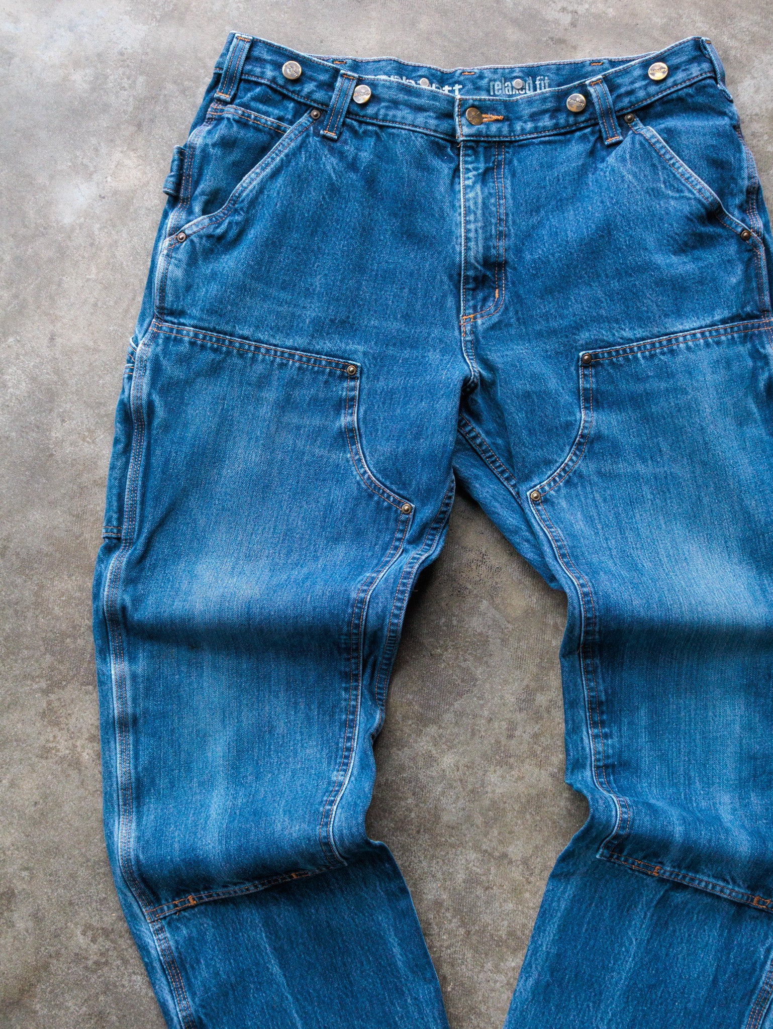 Vintage Blue Carhartt Double Knee Carpenter Jeans (W36)