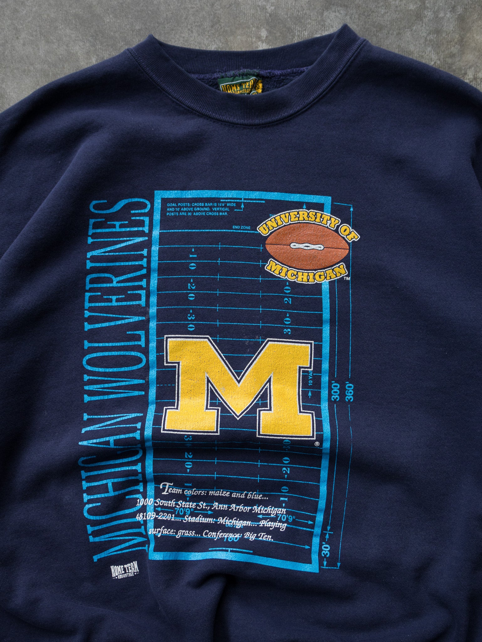 Vintage 90s Navy University of Michigan Wolverines Sweatshirt (XL)